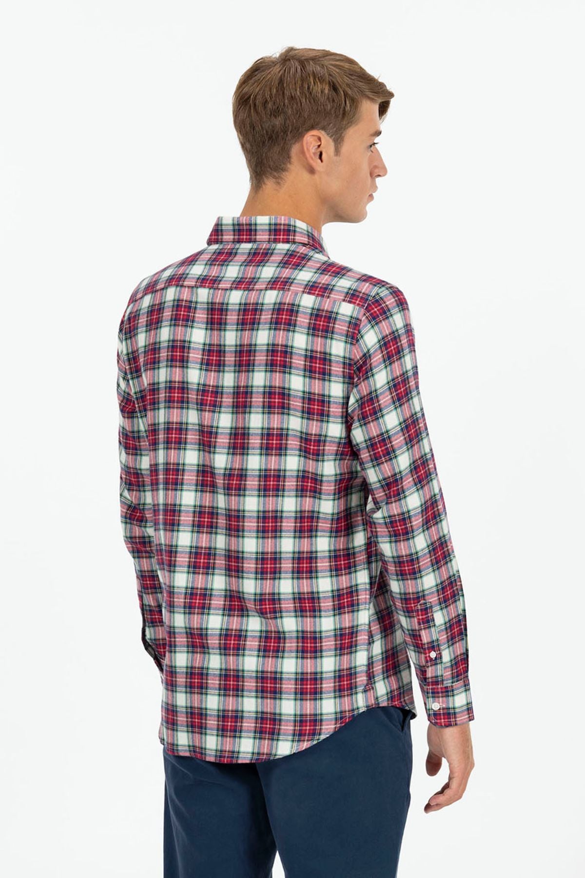 CAMISA CUADROS TRICOLOR TWILL ROJO