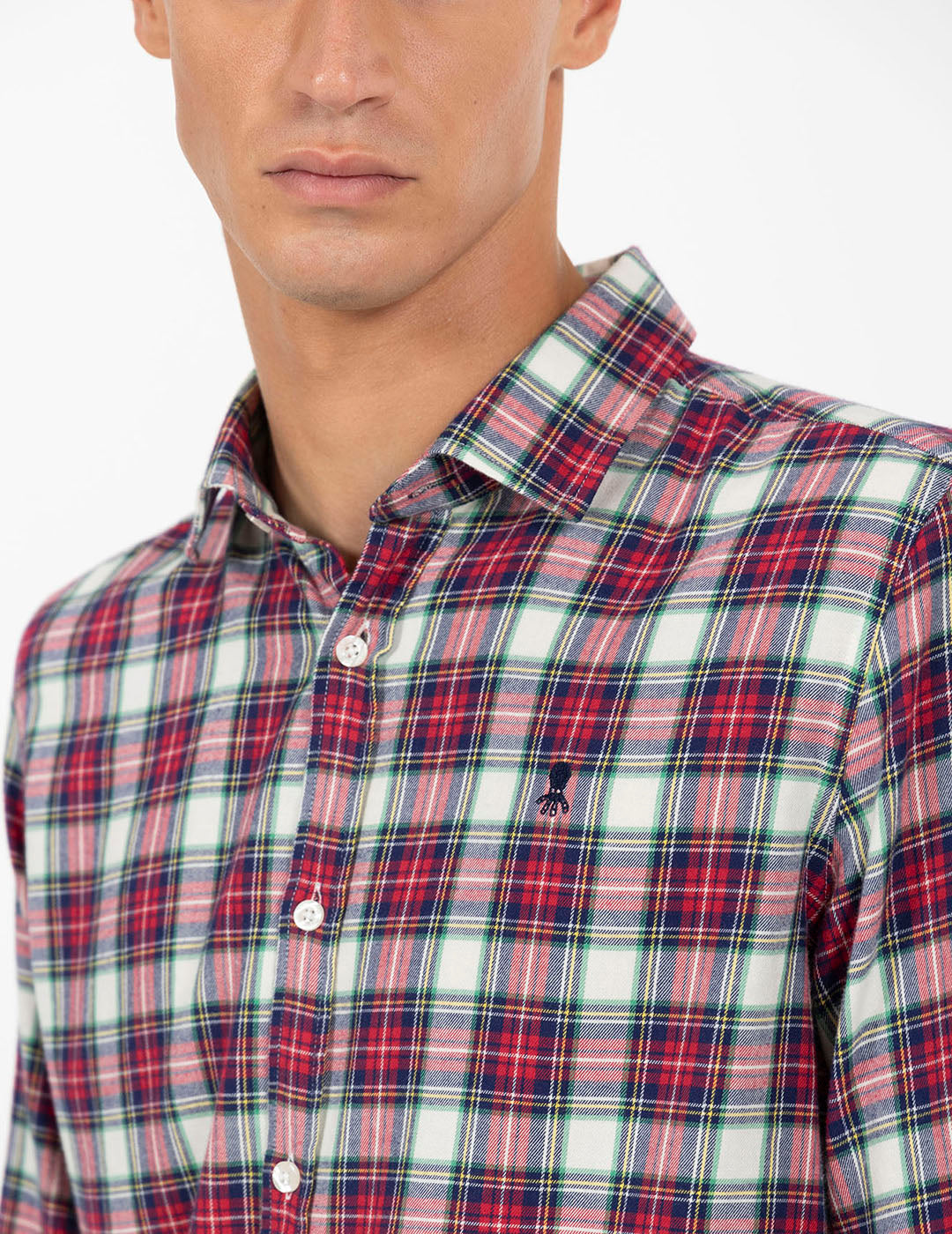 CAMISA CUADROS TRICOLOR TWILL ROJO