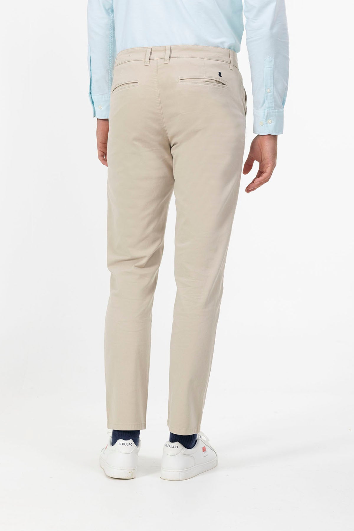 BEIGE SATIN CHINO PANTS