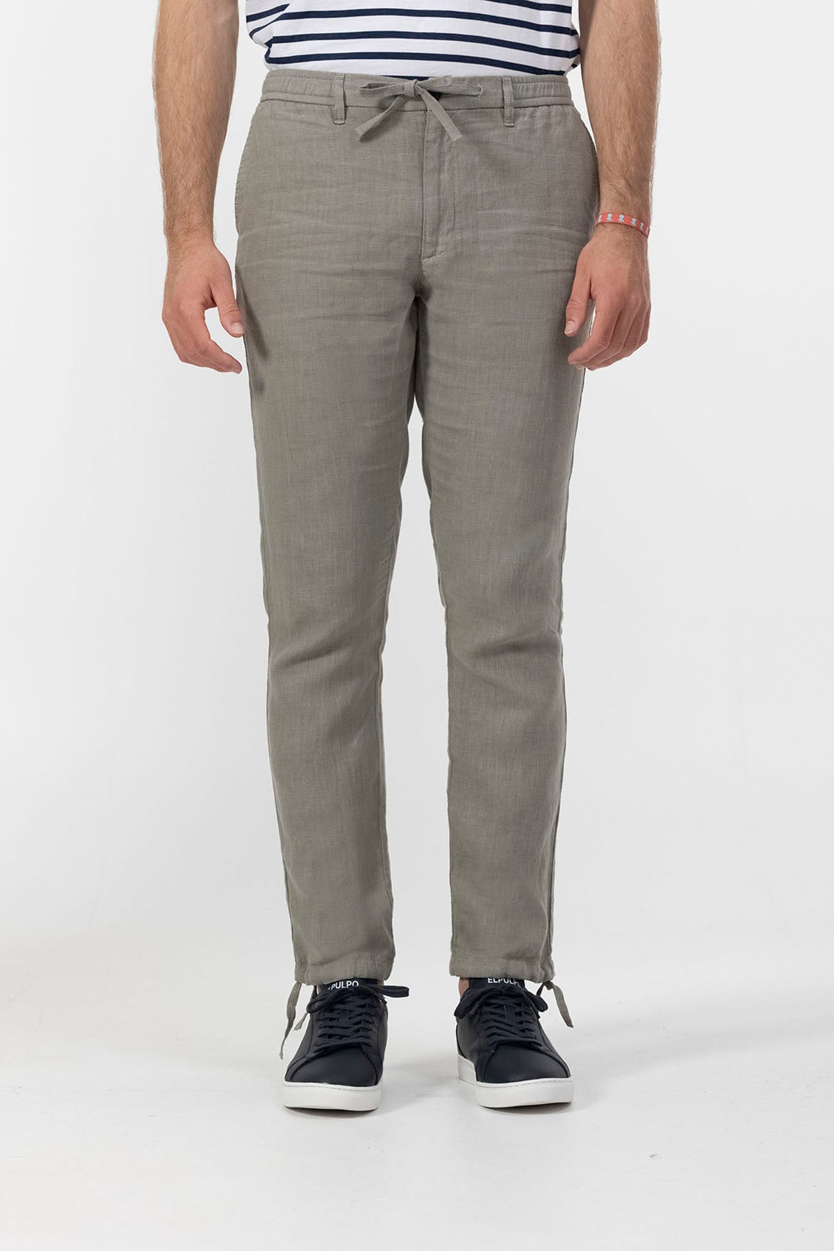 DELAVÉ GREEN LINEN JOGGER PANTS