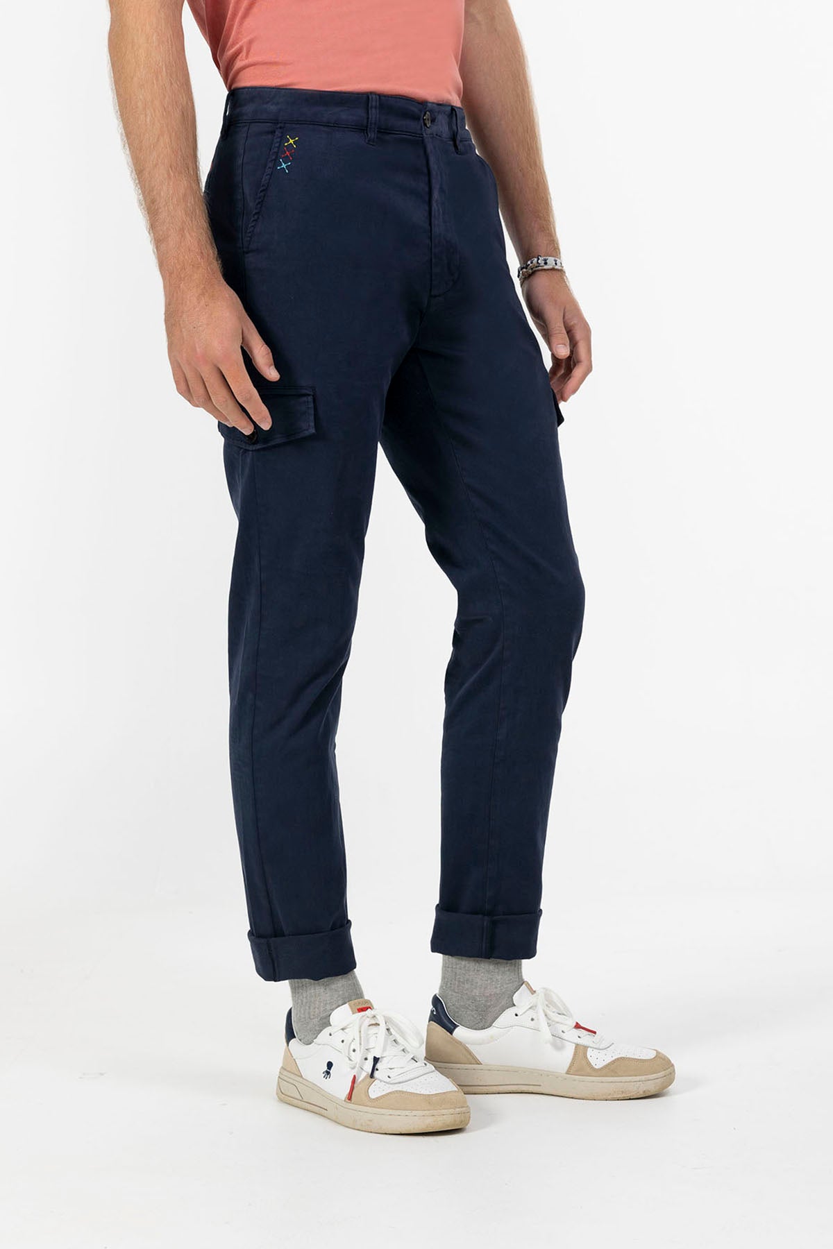 PANTALÓN CARGO TAPETA AZUL MARINO