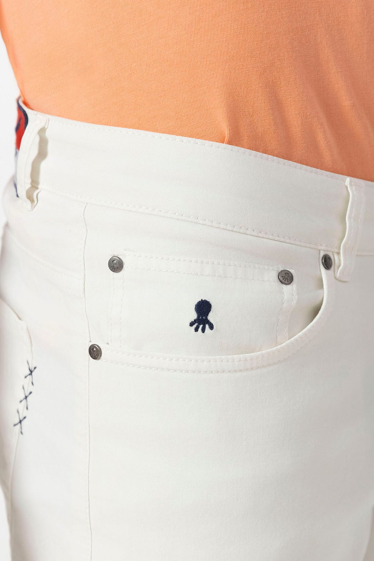 5 POCKET PANTS PURE WHITE COLOR