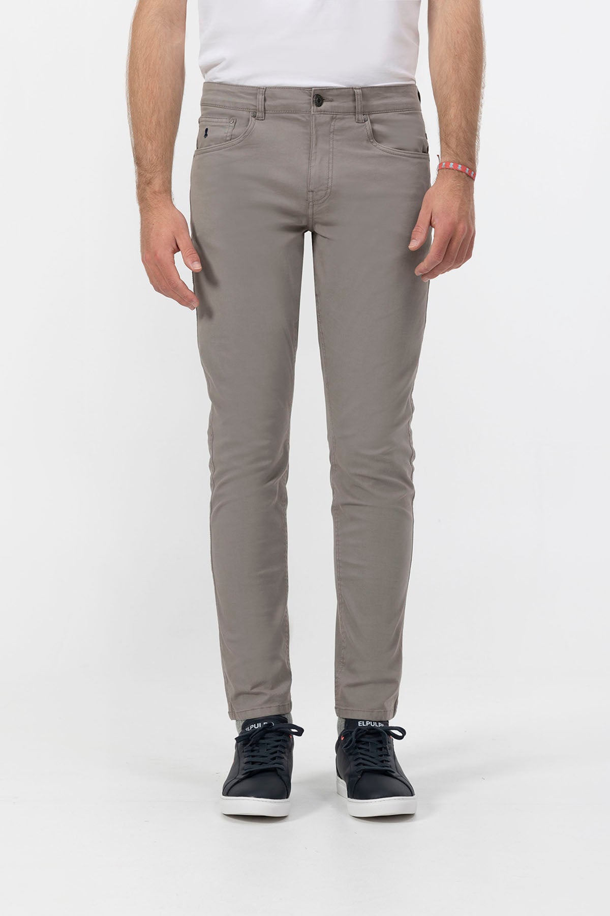 5 POCKET PANTS IN STONE GREY COLOR