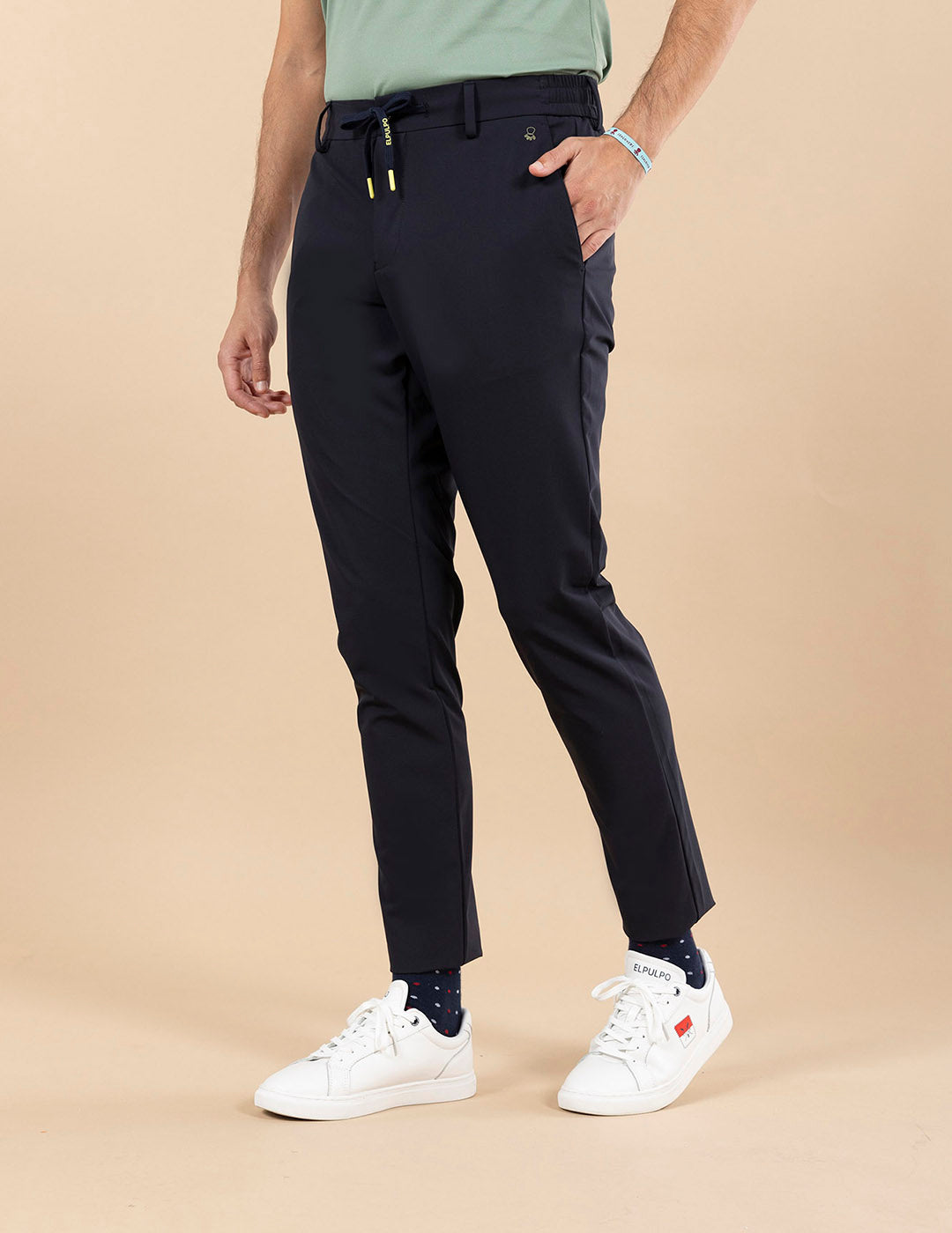 ULTRALIGHT PANTS WITH NAVY BLUE DRAWSTRING