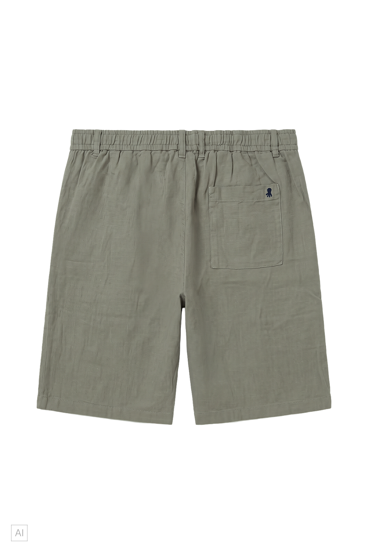 BERMUDA JOGGER CON LINO VERDE DELAVÉ