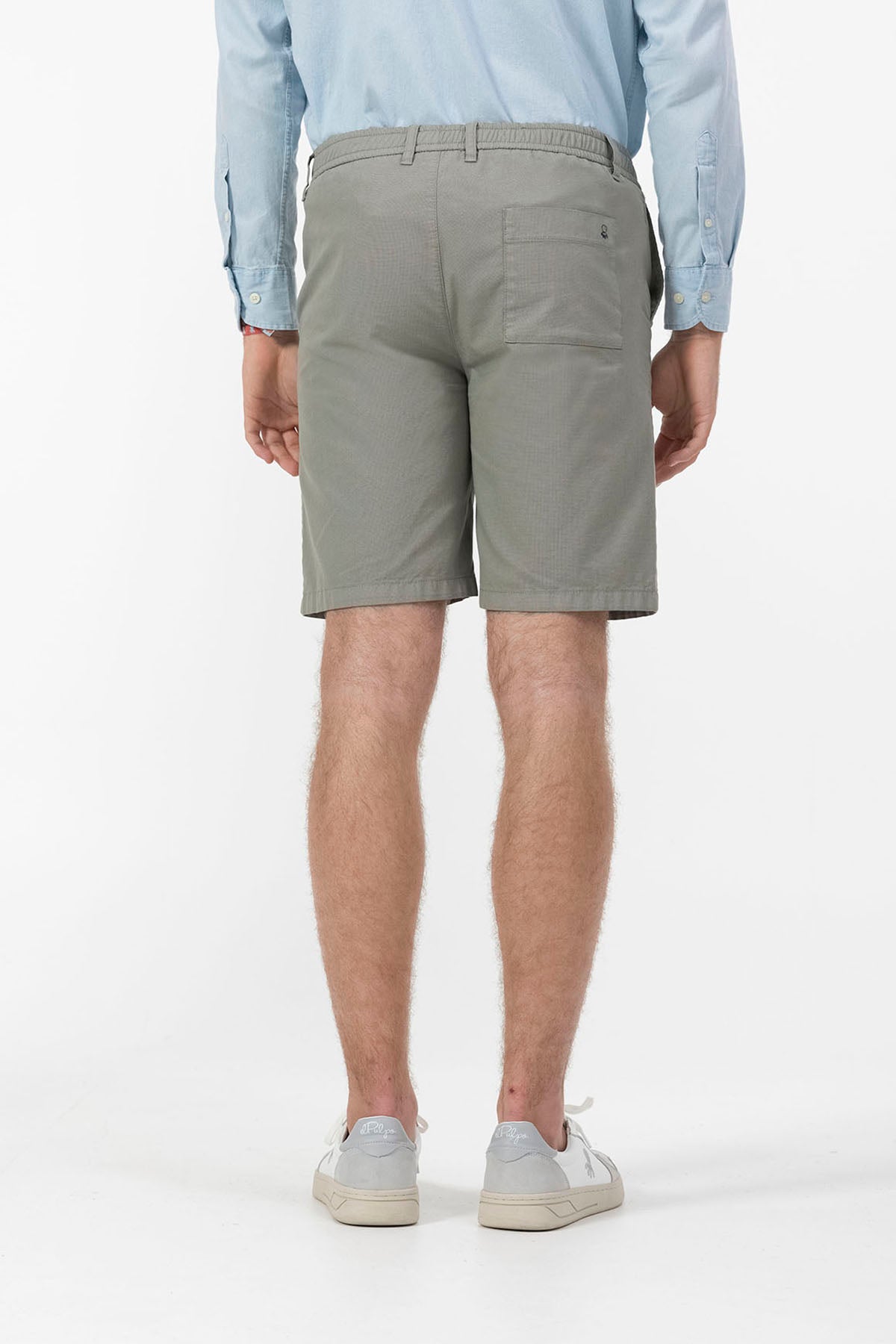 DELAVÉ GREEN MICRODRAWING BERMUDA JOGGER