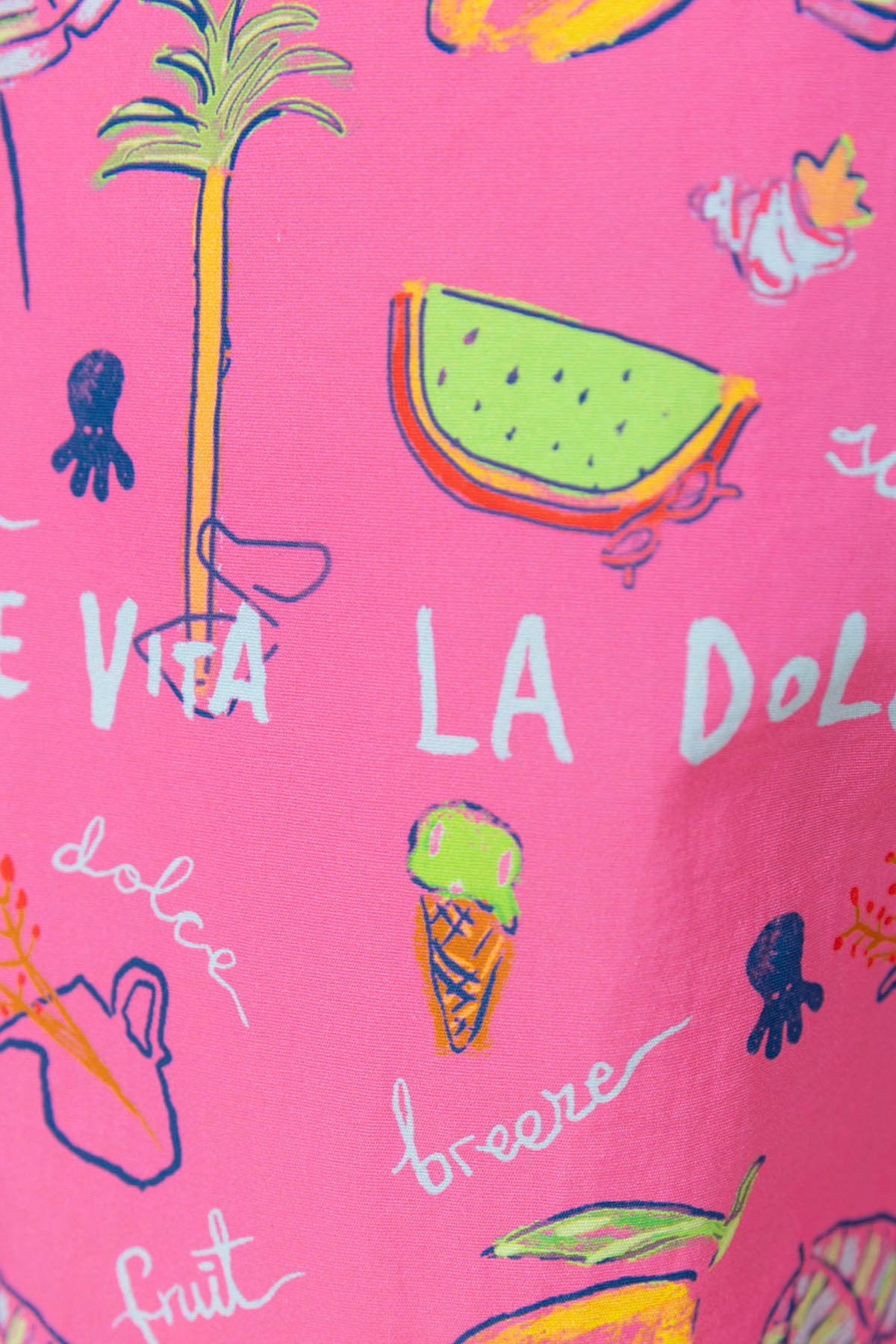 LA DOLCE VITA PRINTED SWIMSUIT IN BUBBLE GUM PINK