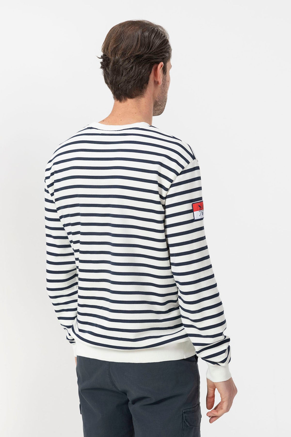 ELPULPO NAUTICAL STRIPED SWEATSHIRT IN PURE WHITE