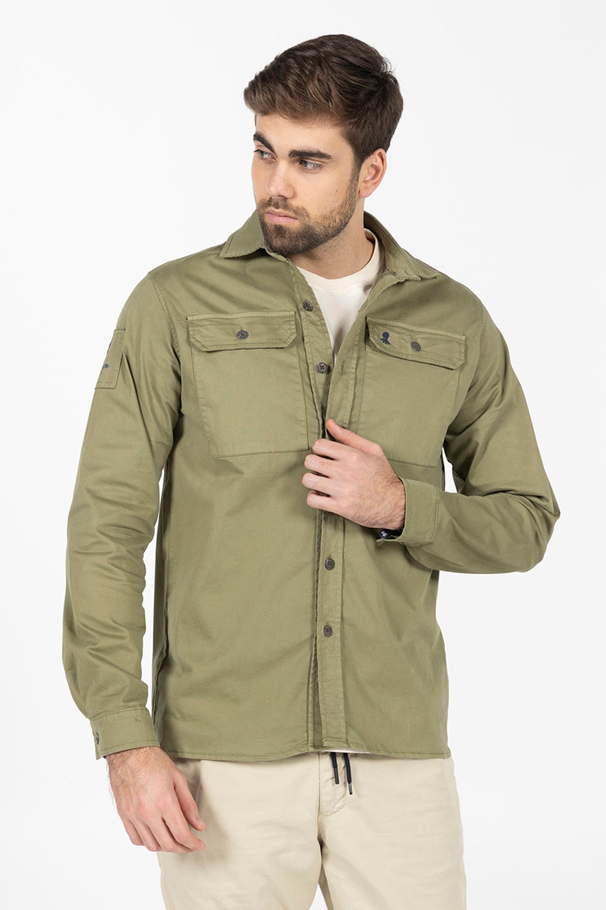 SOBRECAMISA TWO POCKETS VERDE KHAKI