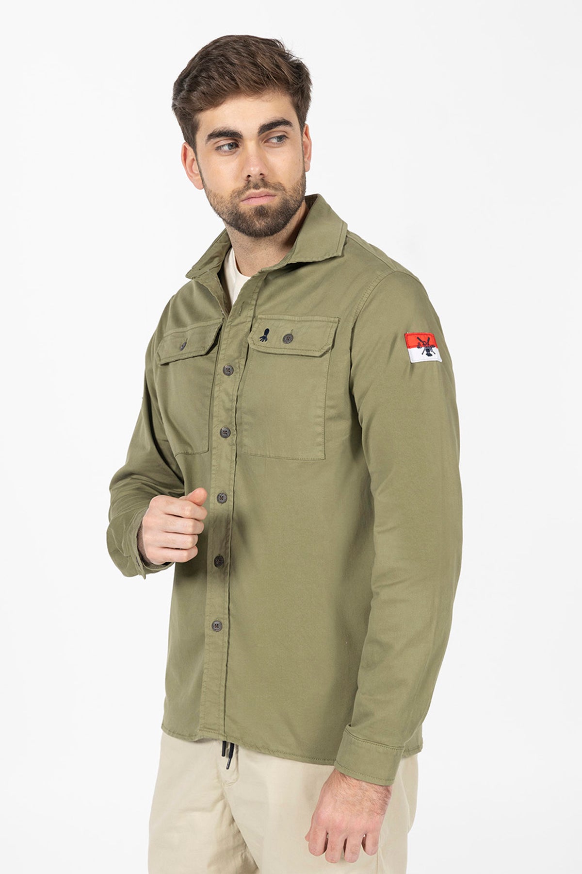 SOBRECAMISA TWO POCKETS VERDE KHAKI