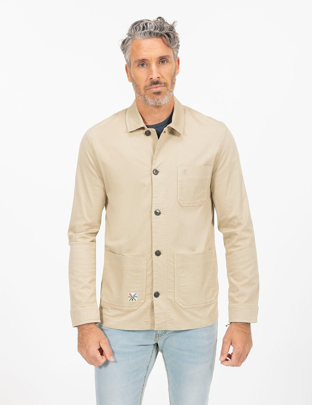 OVERSHIRT PRINTED EL MAR TODO LO-CURA BEIGE