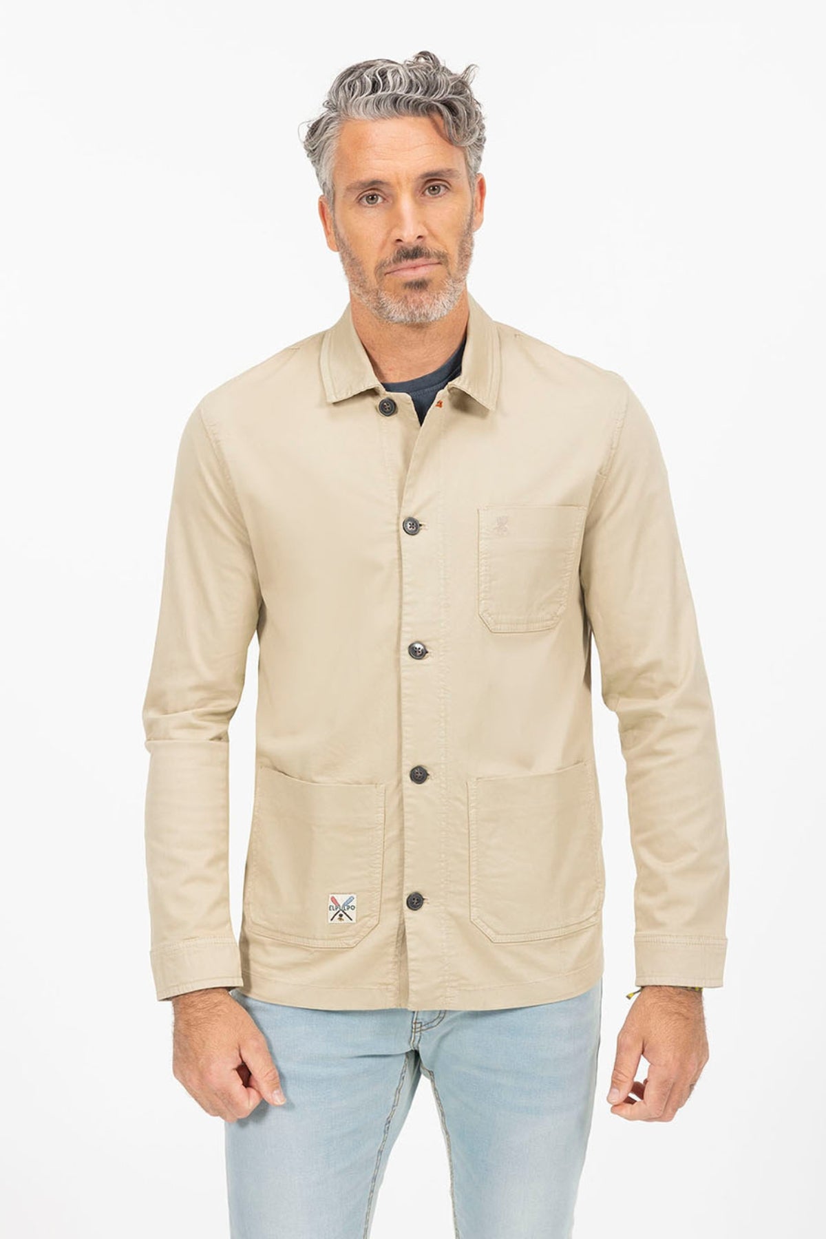 SOBRECAMISA ESTAMPADO EL MAR TODO LO-CURA BEIGE