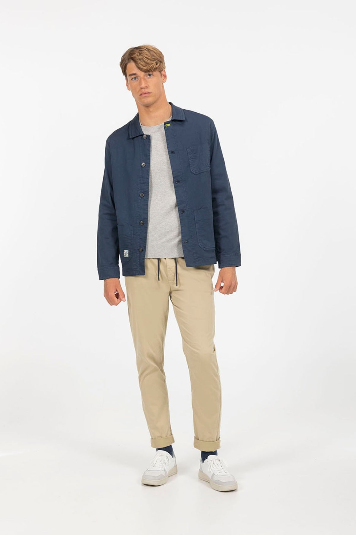 OVERSHIRT PRINTED EL MAR TODO LO-CURA NAVY BLUE DELAVÉ