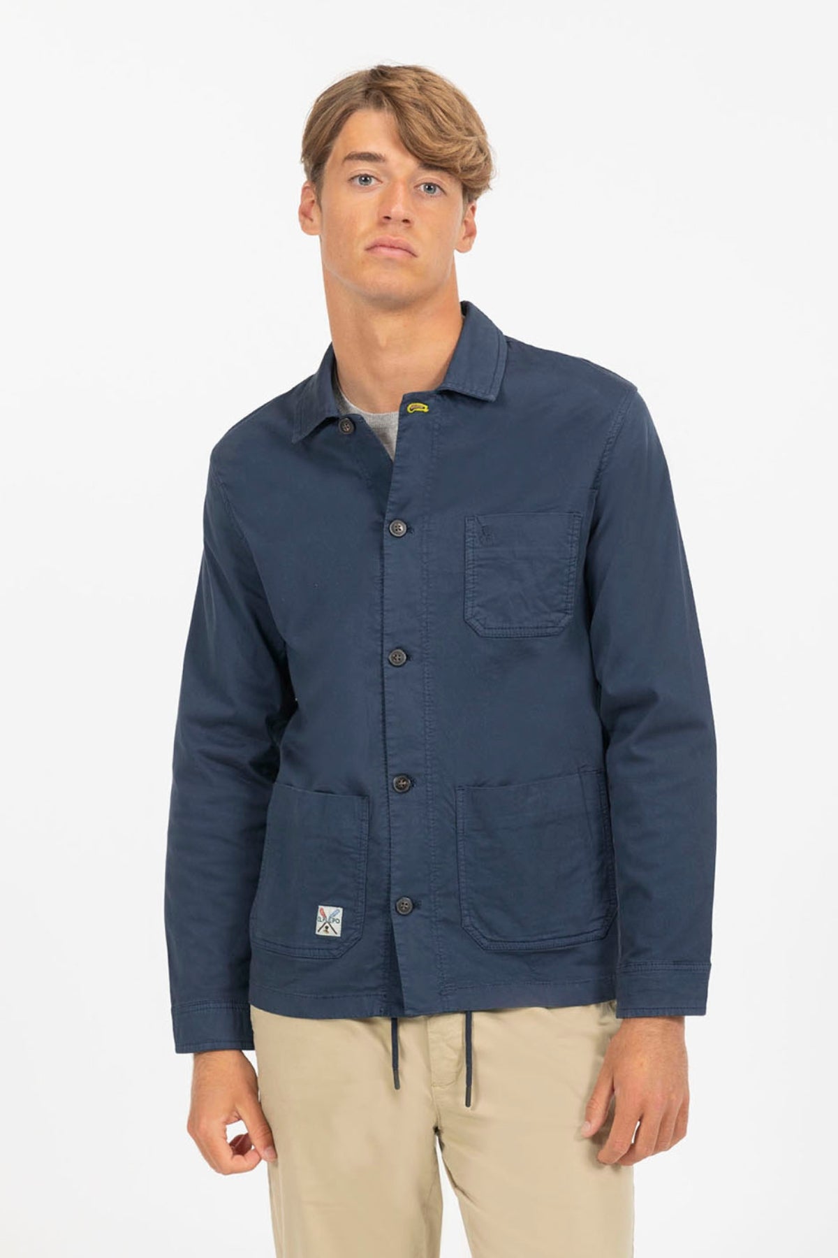 OVERSHIRT PRINTED EL MAR TODO LO-CURA NAVY BLUE DELAVÉ