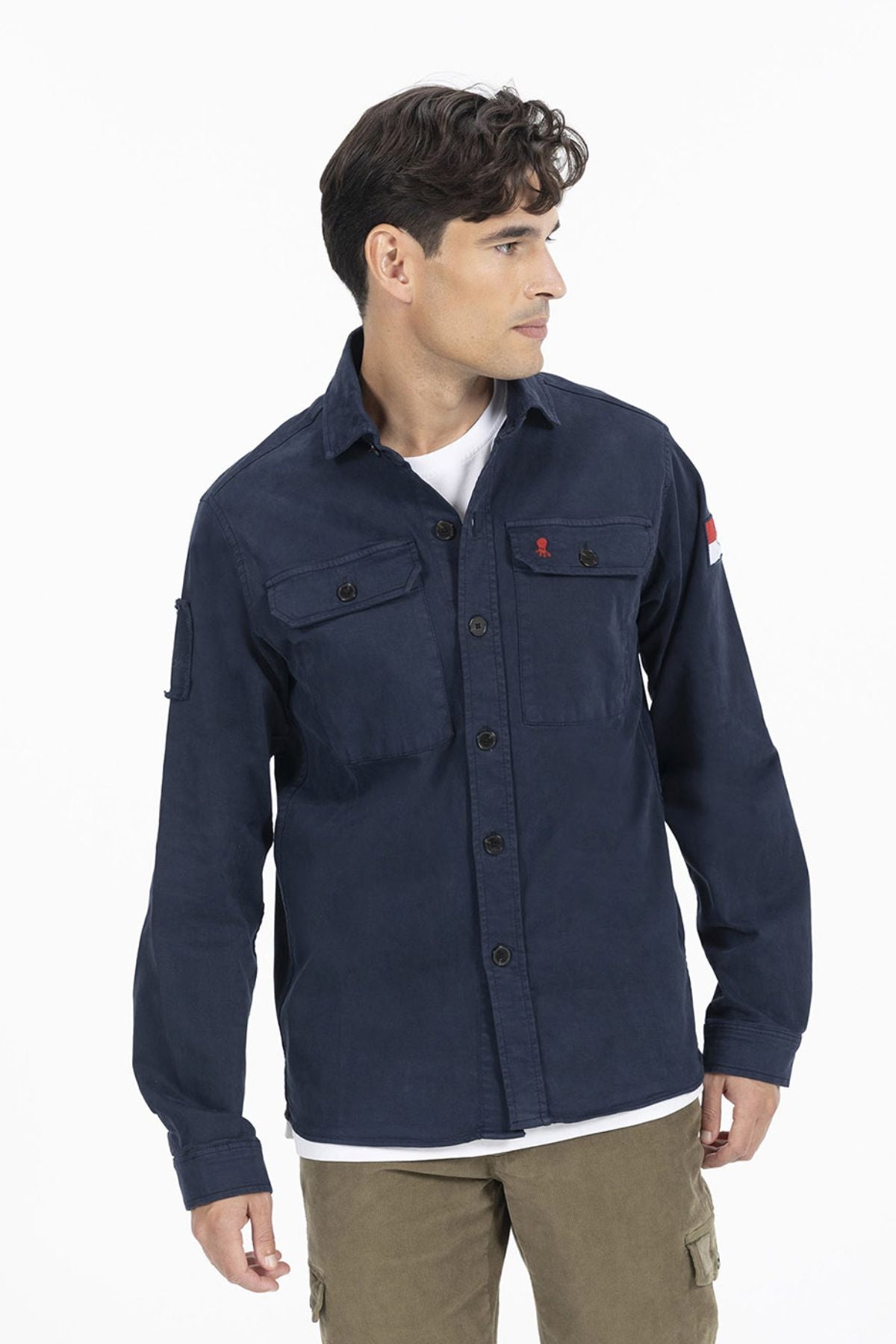 NAVY BLUE TWO POCKET OVERSHIRT