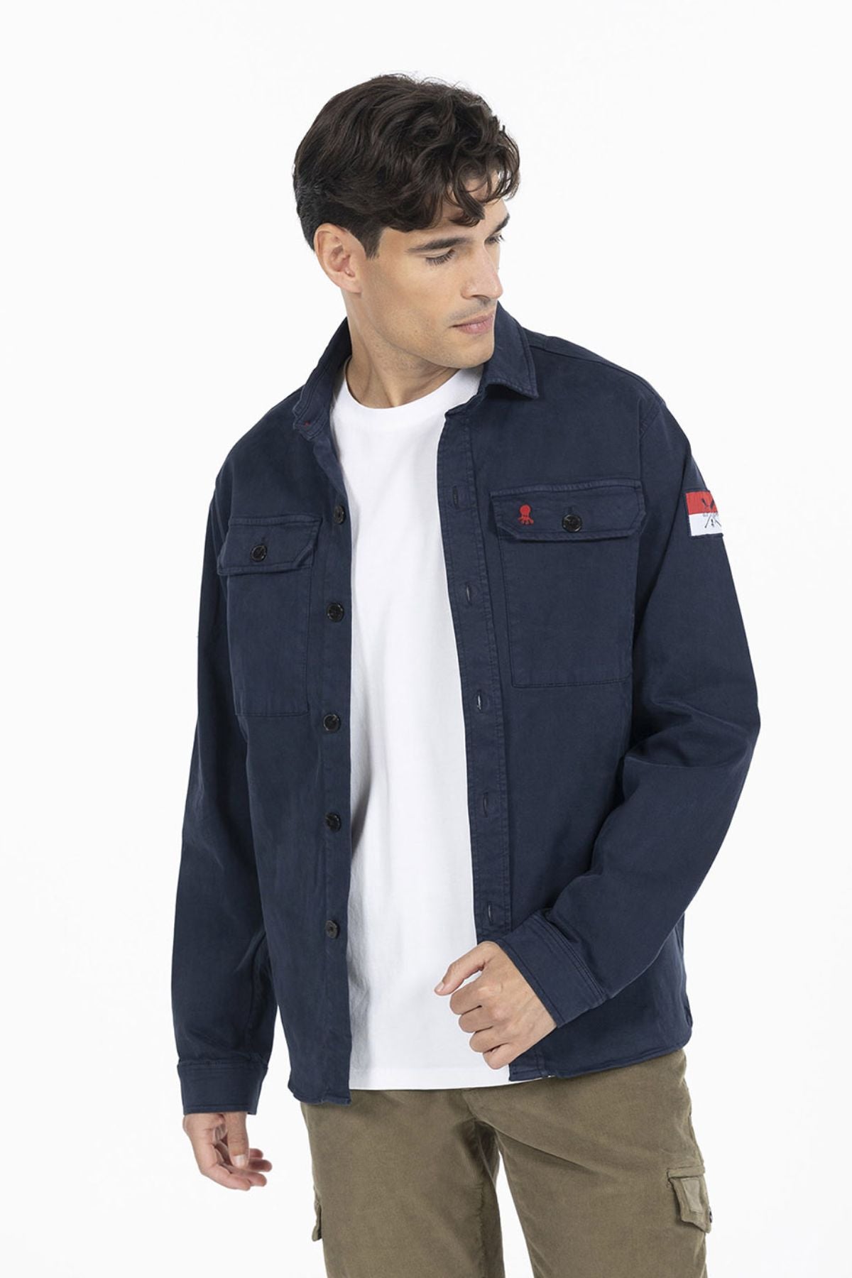 NAVY BLUE TWO POCKET OVERSHIRT