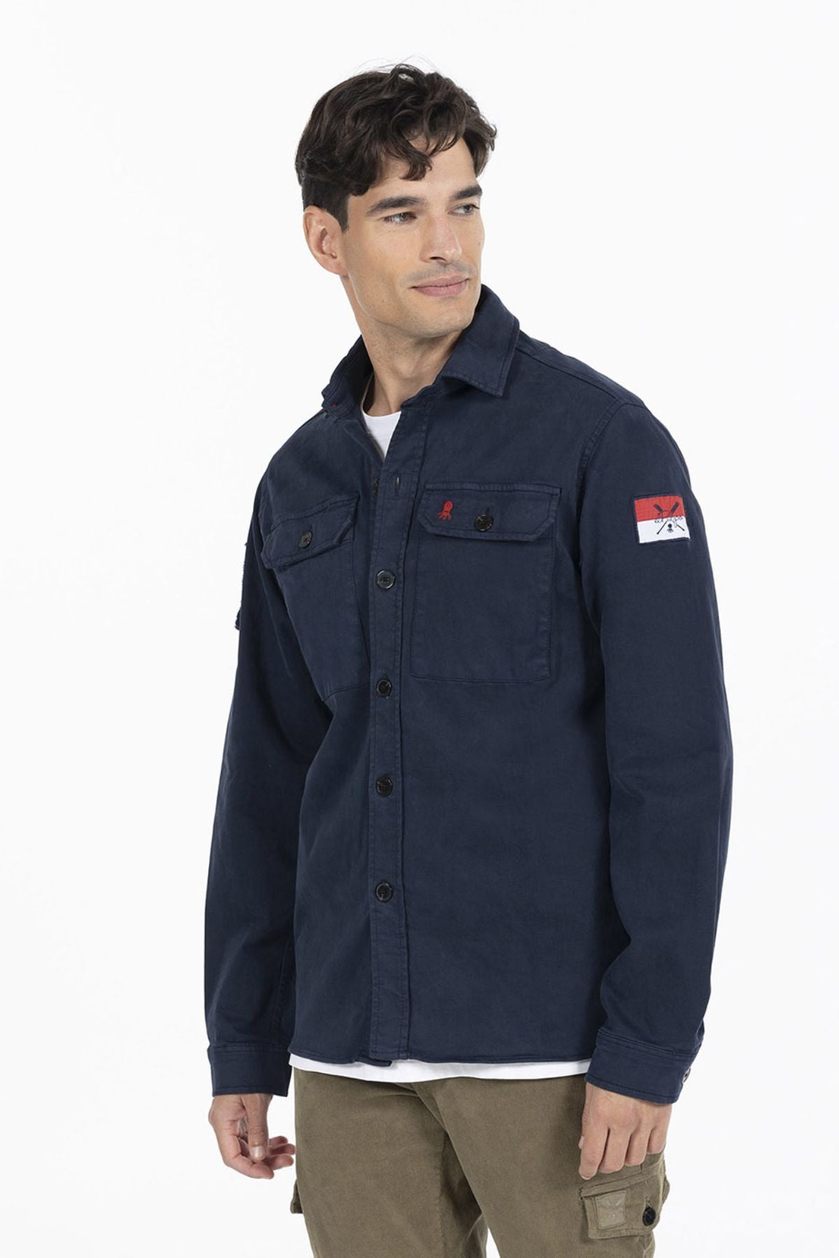 NAVY BLUE TWO POCKET OVERSHIRT