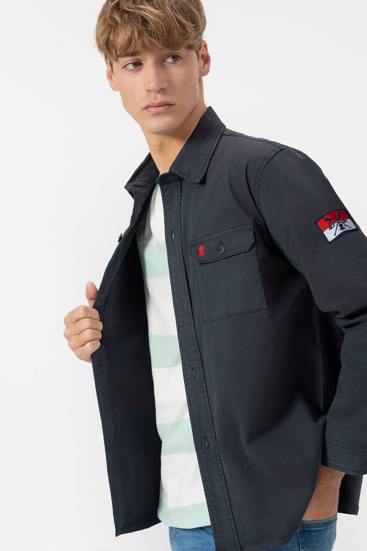 NAVY BLUE HERITAGE TWO POCKET OVERSHIRT