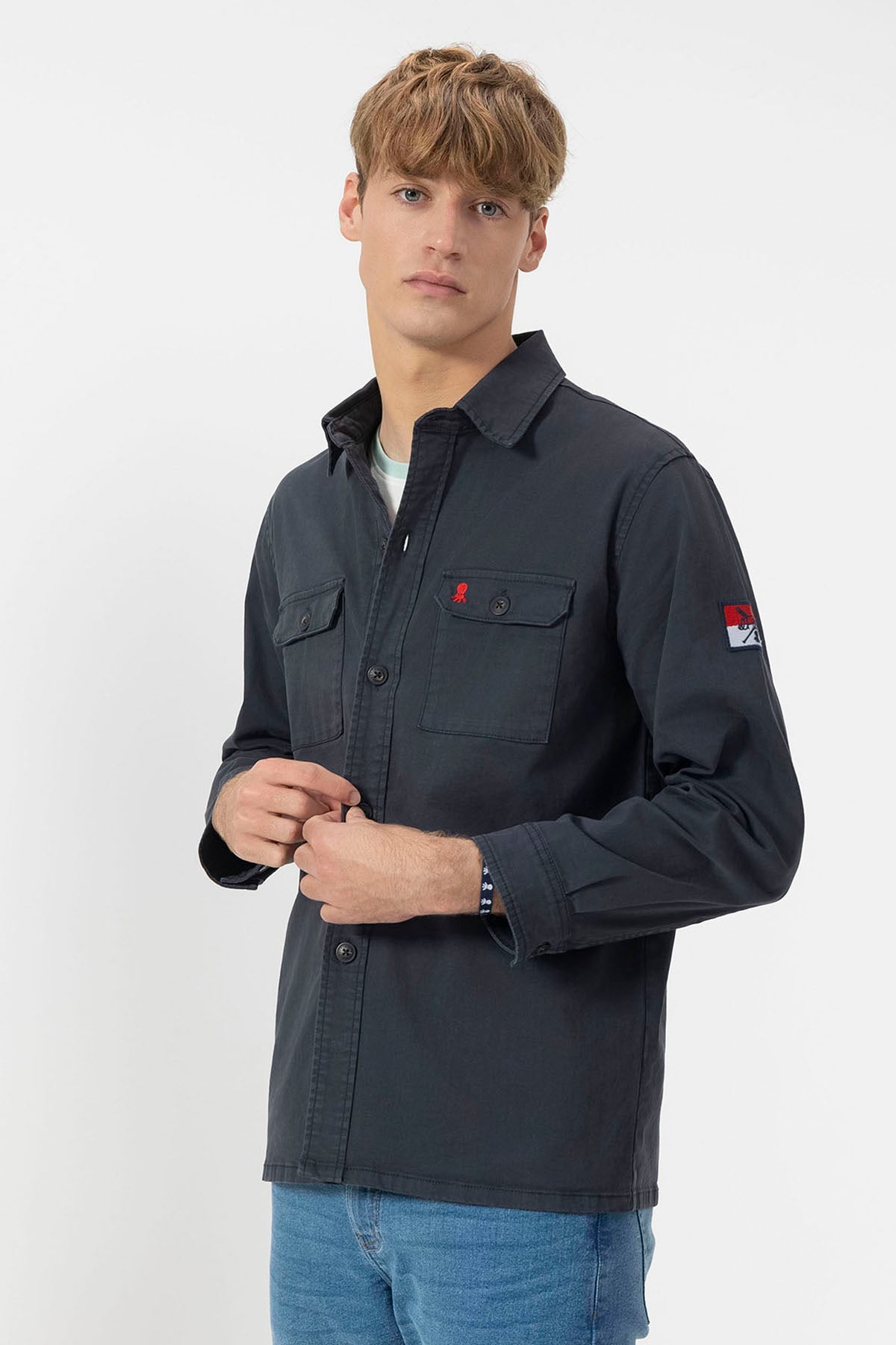 NAVY BLUE HERITAGE TWO POCKET OVERSHIRT