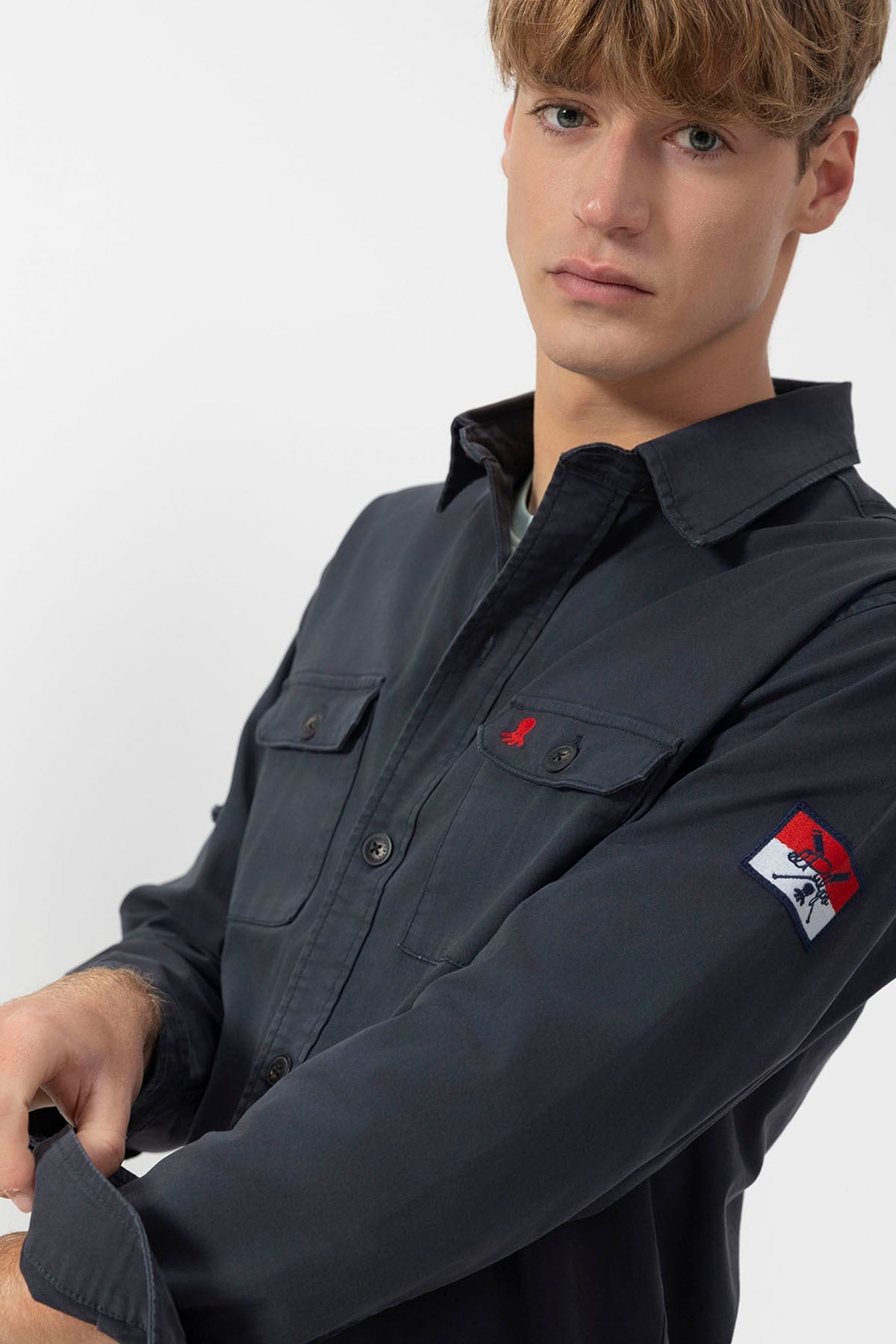 NAVY BLUE HERITAGE TWO POCKET OVERSHIRT