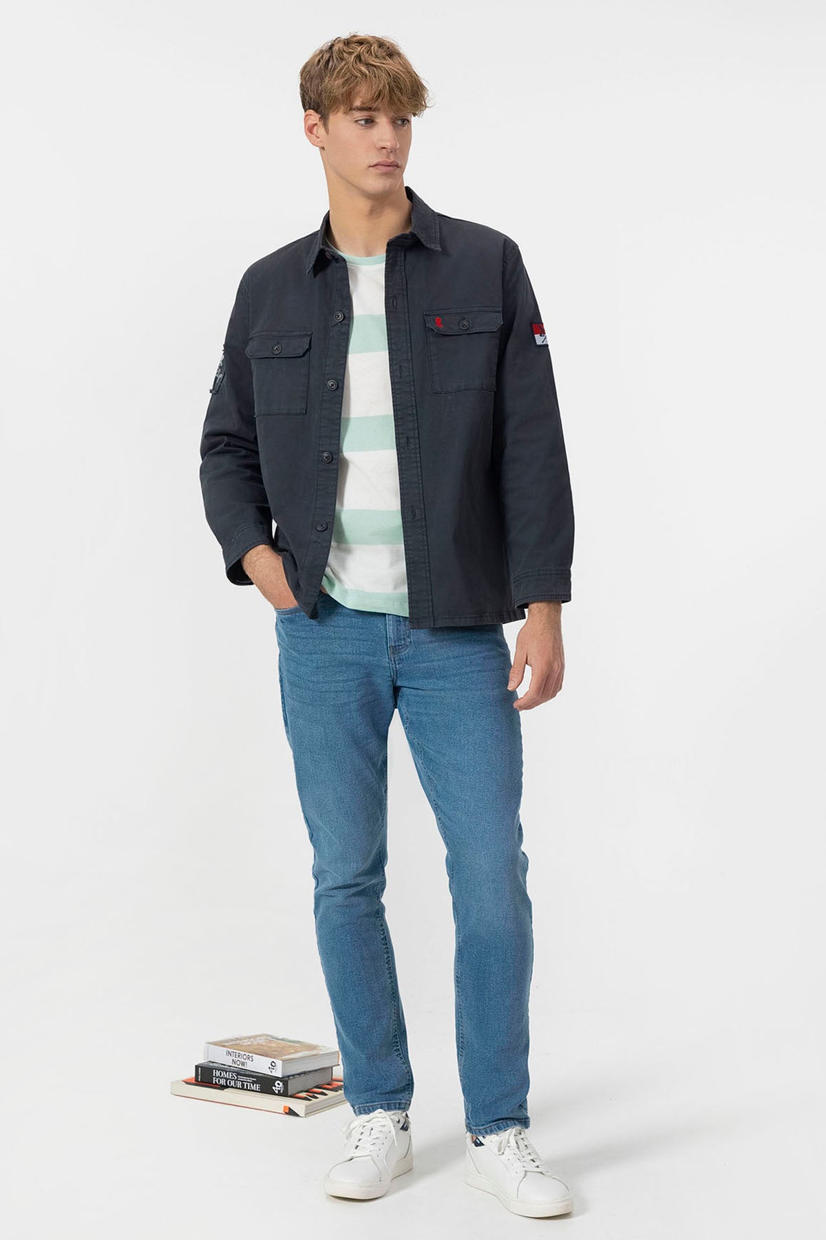 NAVY BLUE HERITAGE TWO POCKET OVERSHIRT