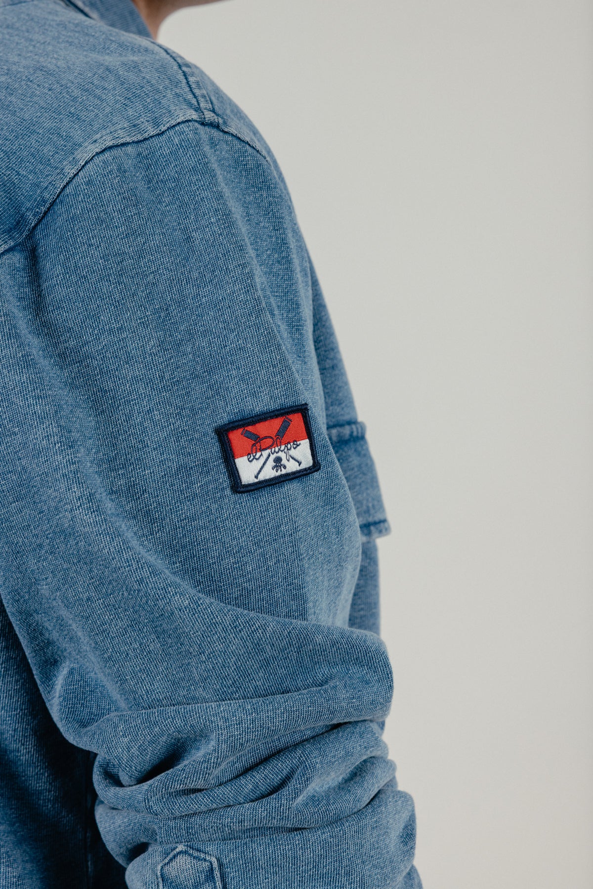 Sobrecamisa denim jersey dos bolsillos índigo