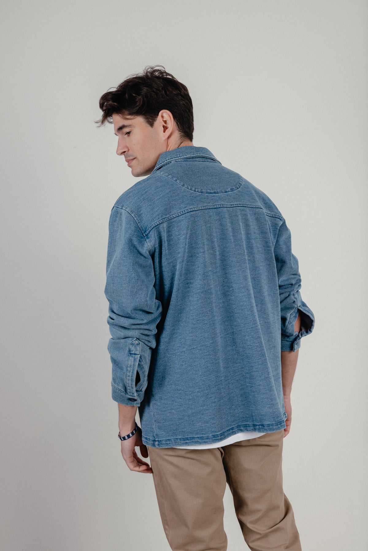 Sobrecamisa denim jersey dos bolsillos índigo