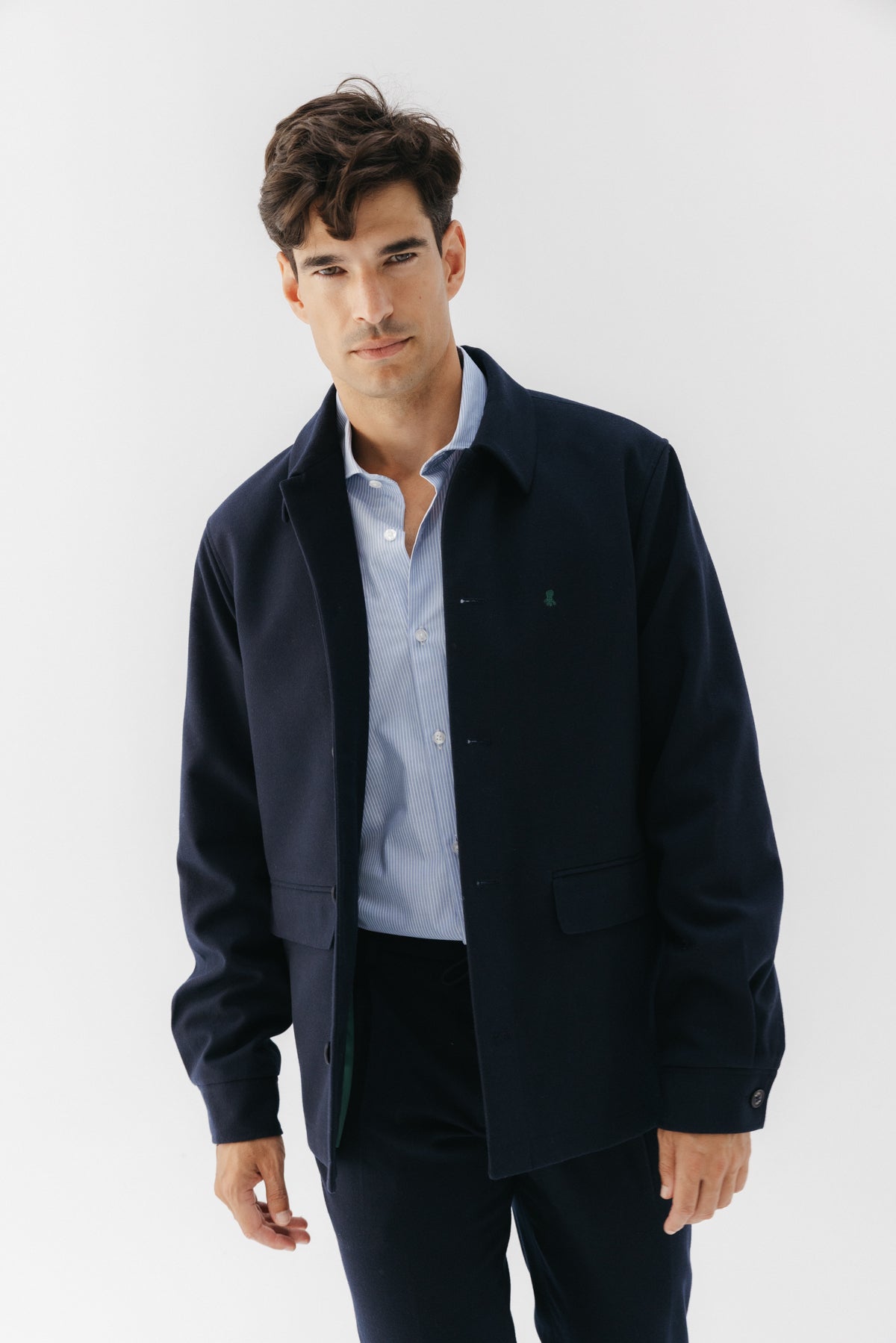 SOBRECAMISA COMFORT FRANELA AZUL MARINO