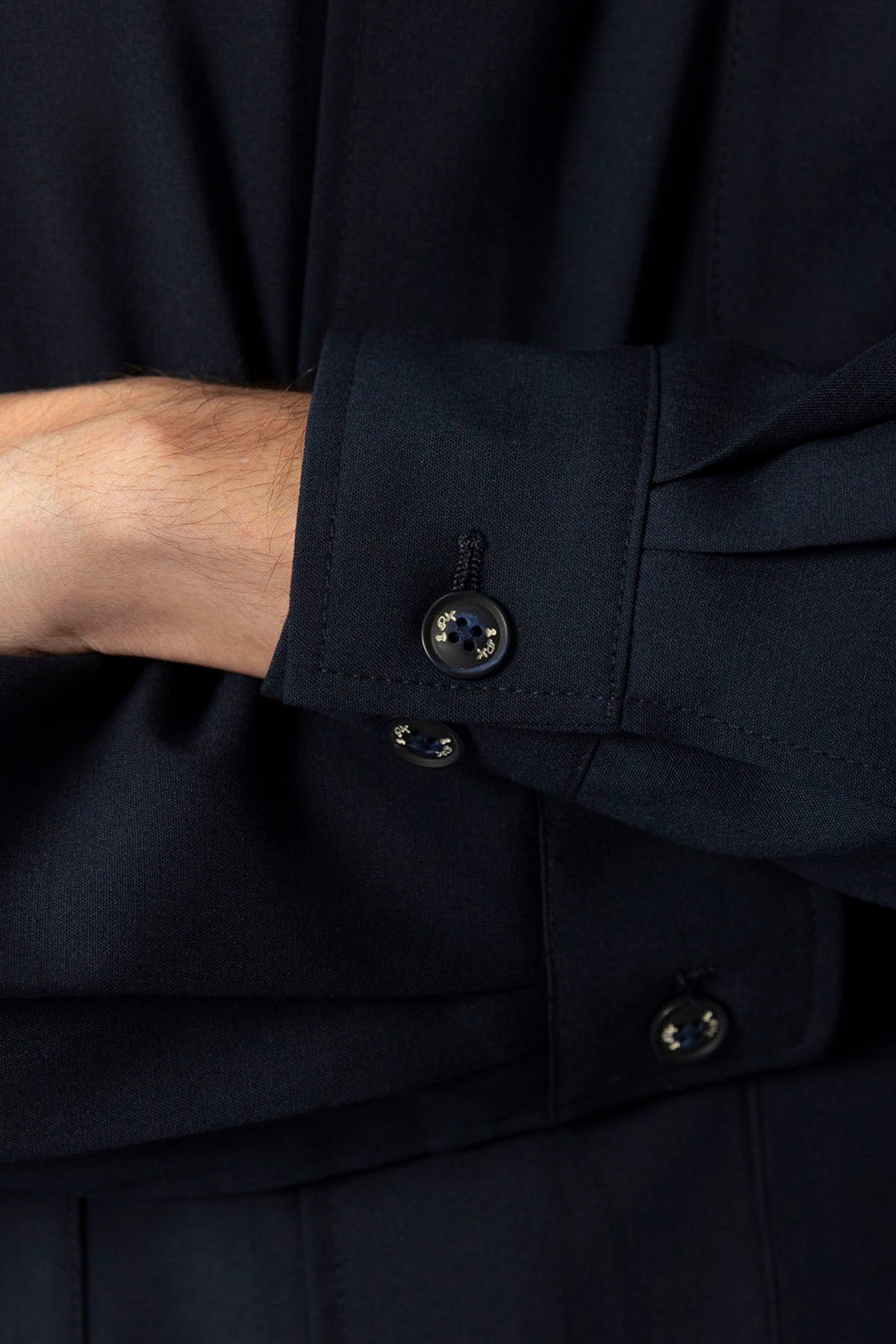 OVERSHIRT WITH NAVY BLUE WOOL