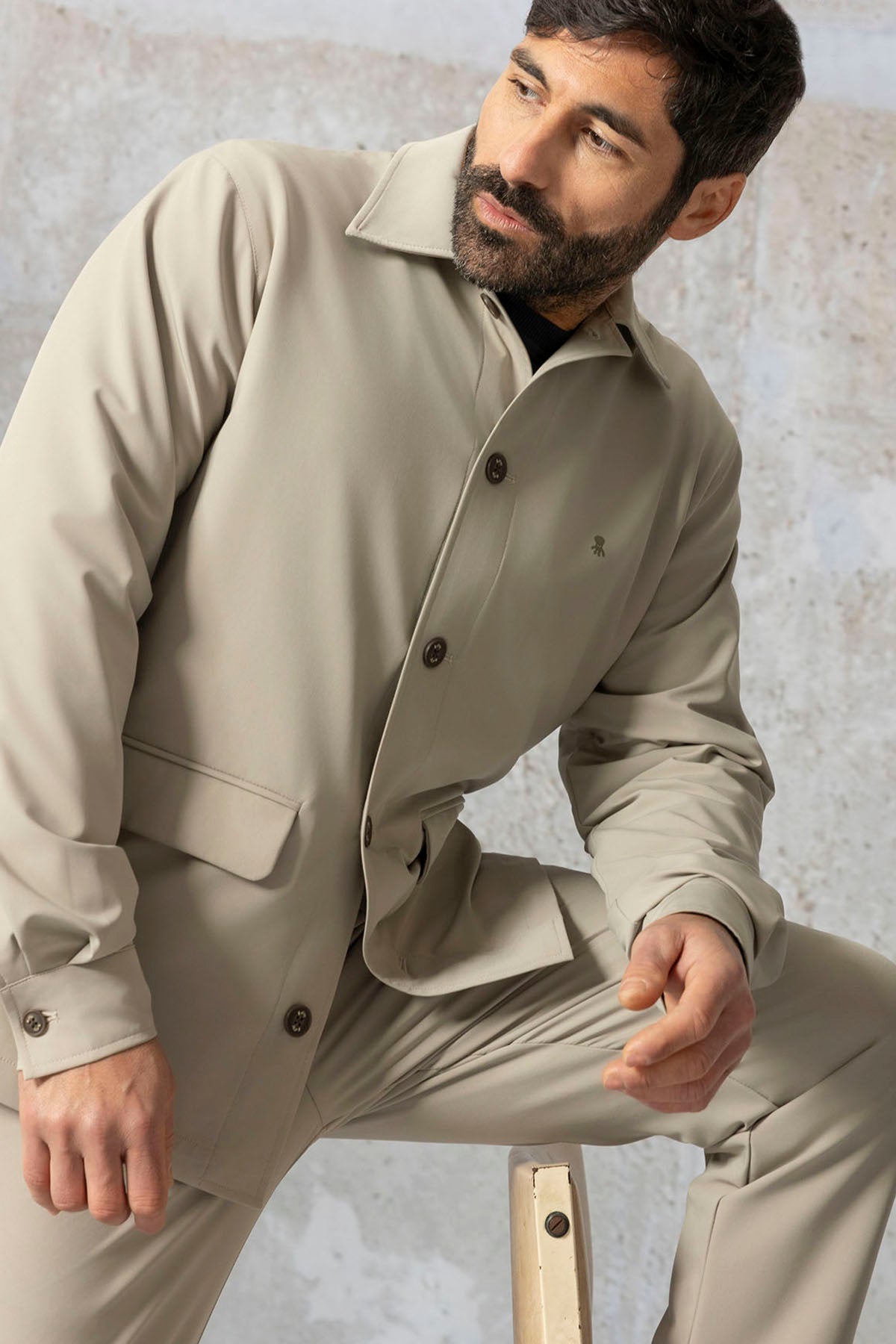 BEIGE ULTRALIGHT TECHNICAL OVERSHIRT