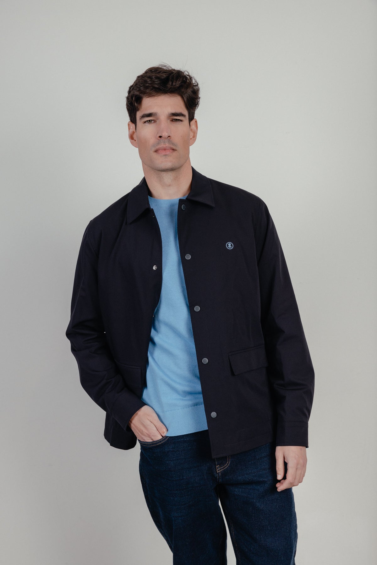 Sobrecamisa técnica guateada azul marino
