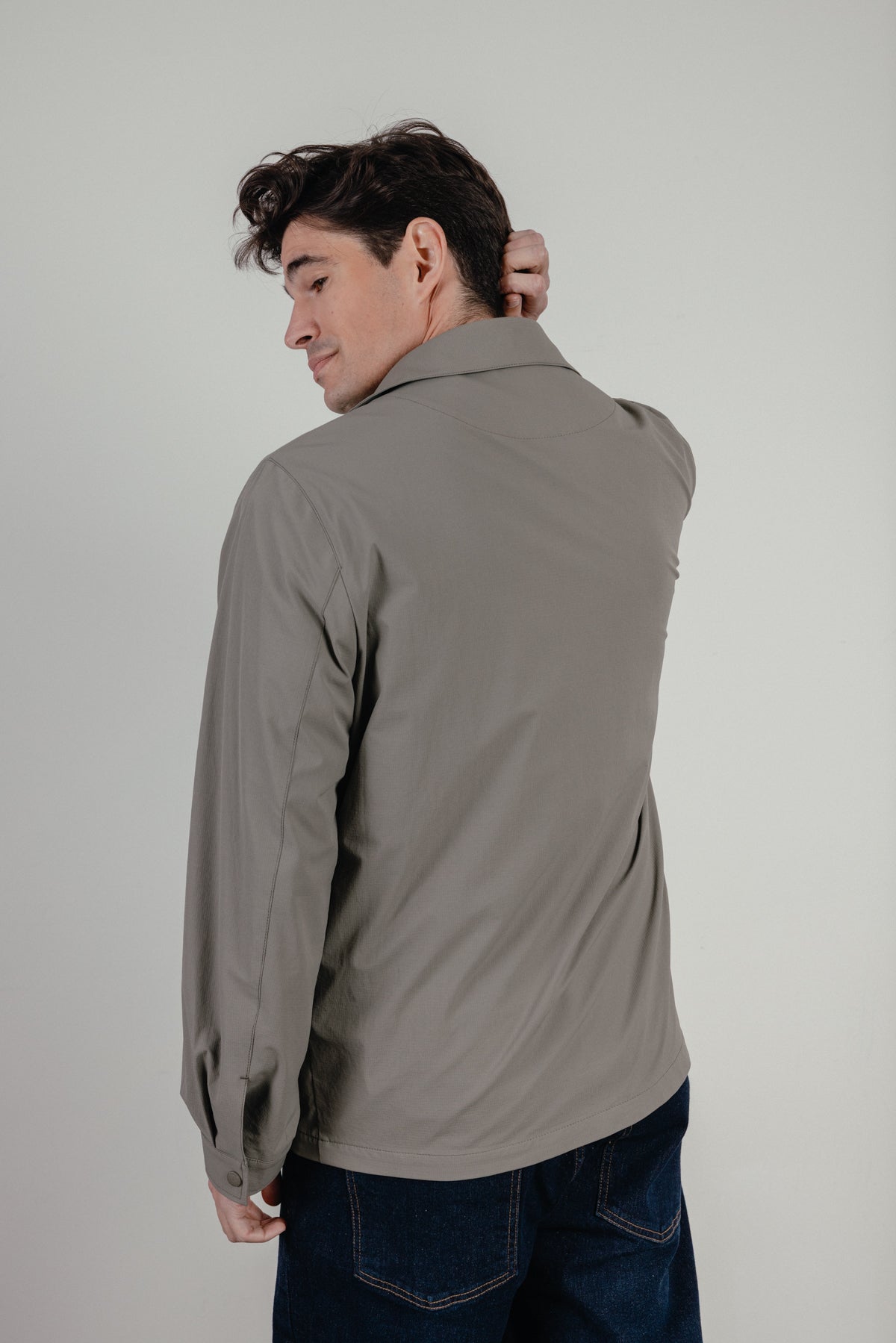 Sobrecamisa cargo técnica ripstop verde delavé