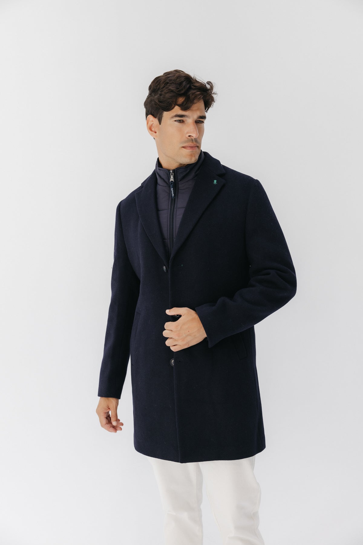 ABRIGO PECHERA DESMONTABLE PAÑO AZUL MARINO