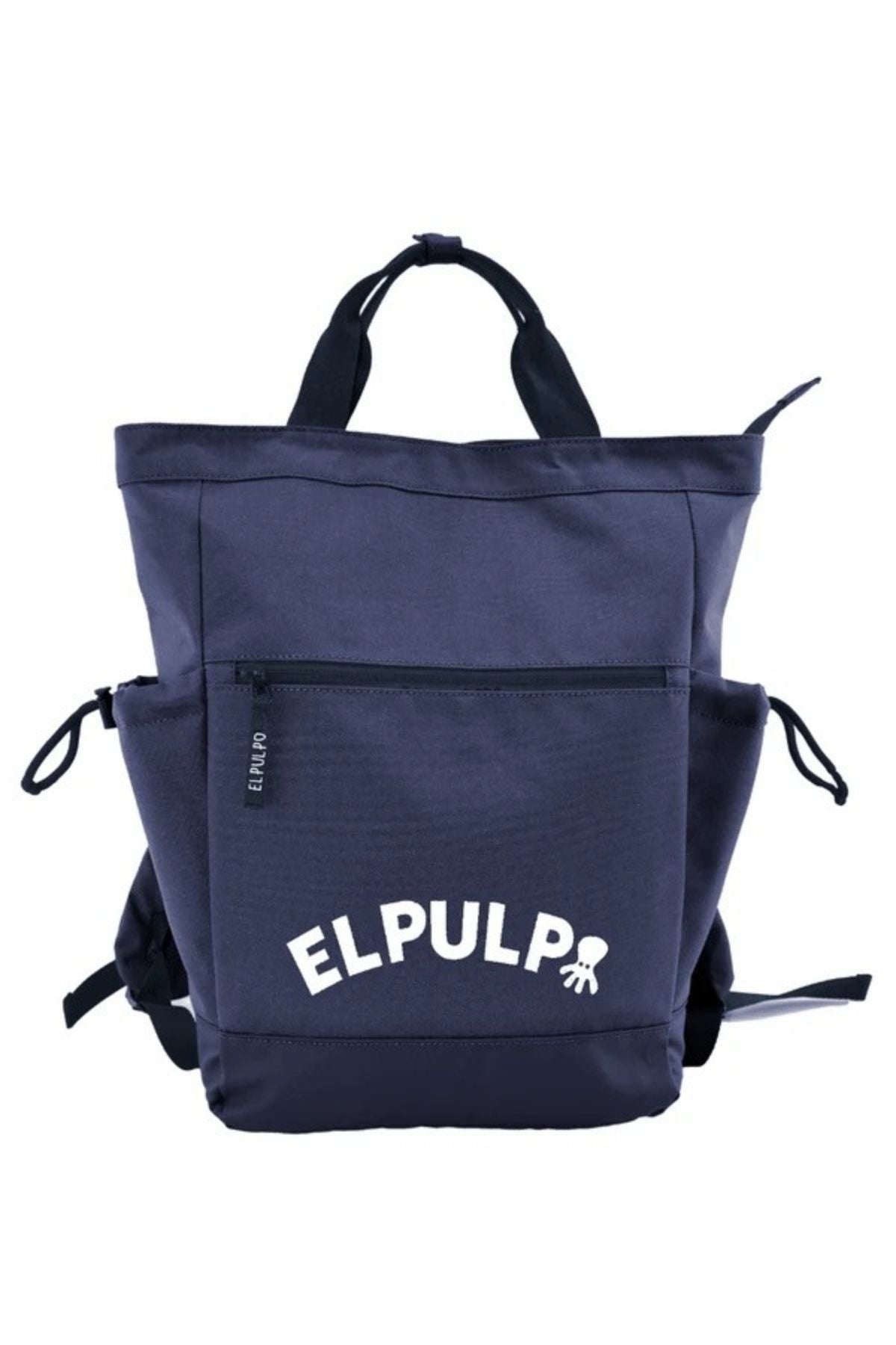 Mochila loneta multibolsillo azul marino