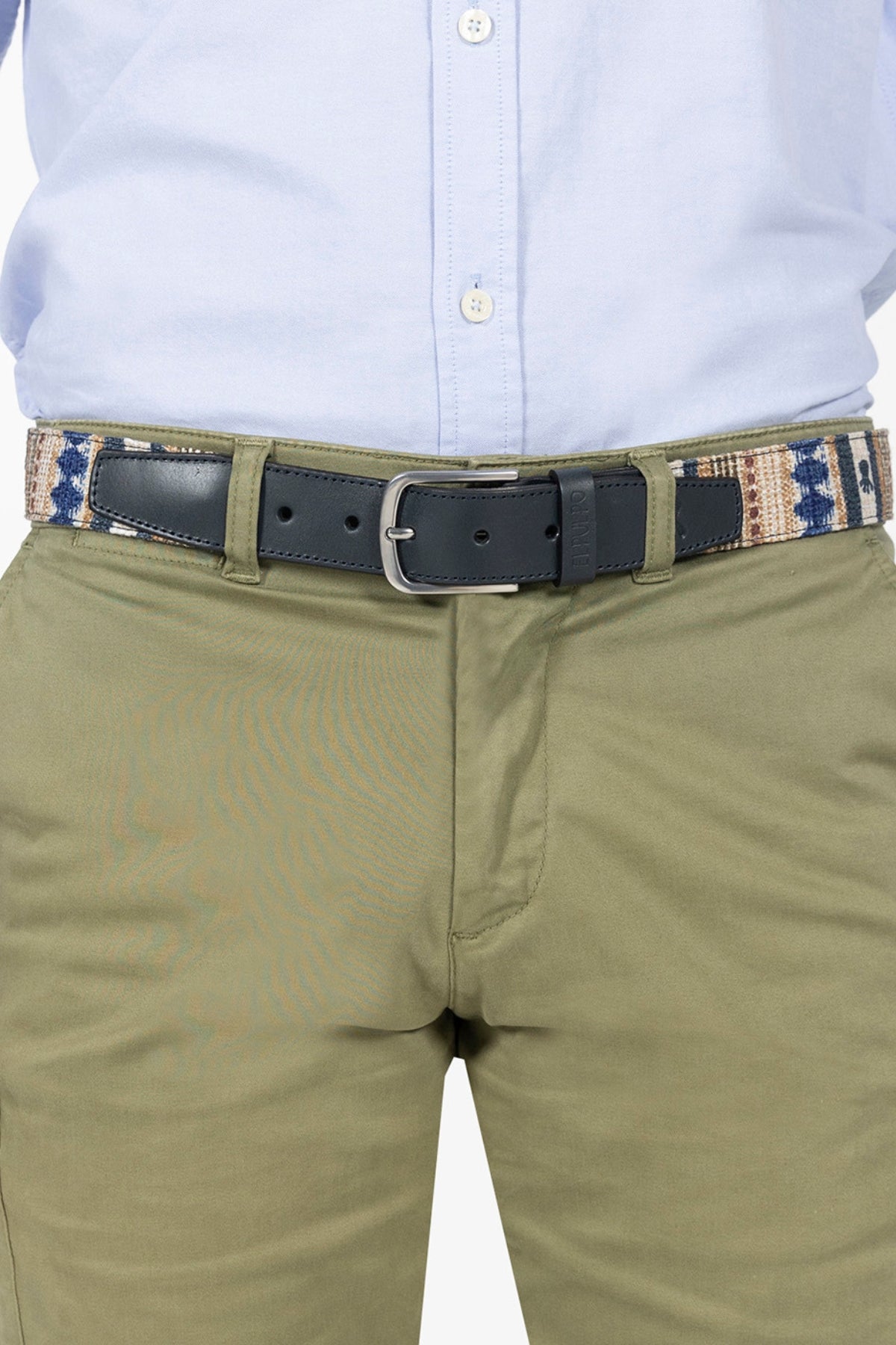 NAVY BLUE COMBINED ETHNIC WOVEN BELT