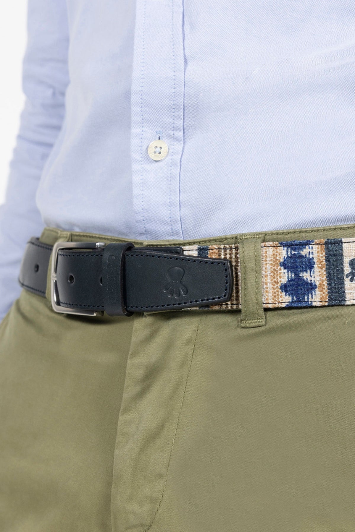 NAVY BLUE COMBINED ETHNIC WOVEN BELT
