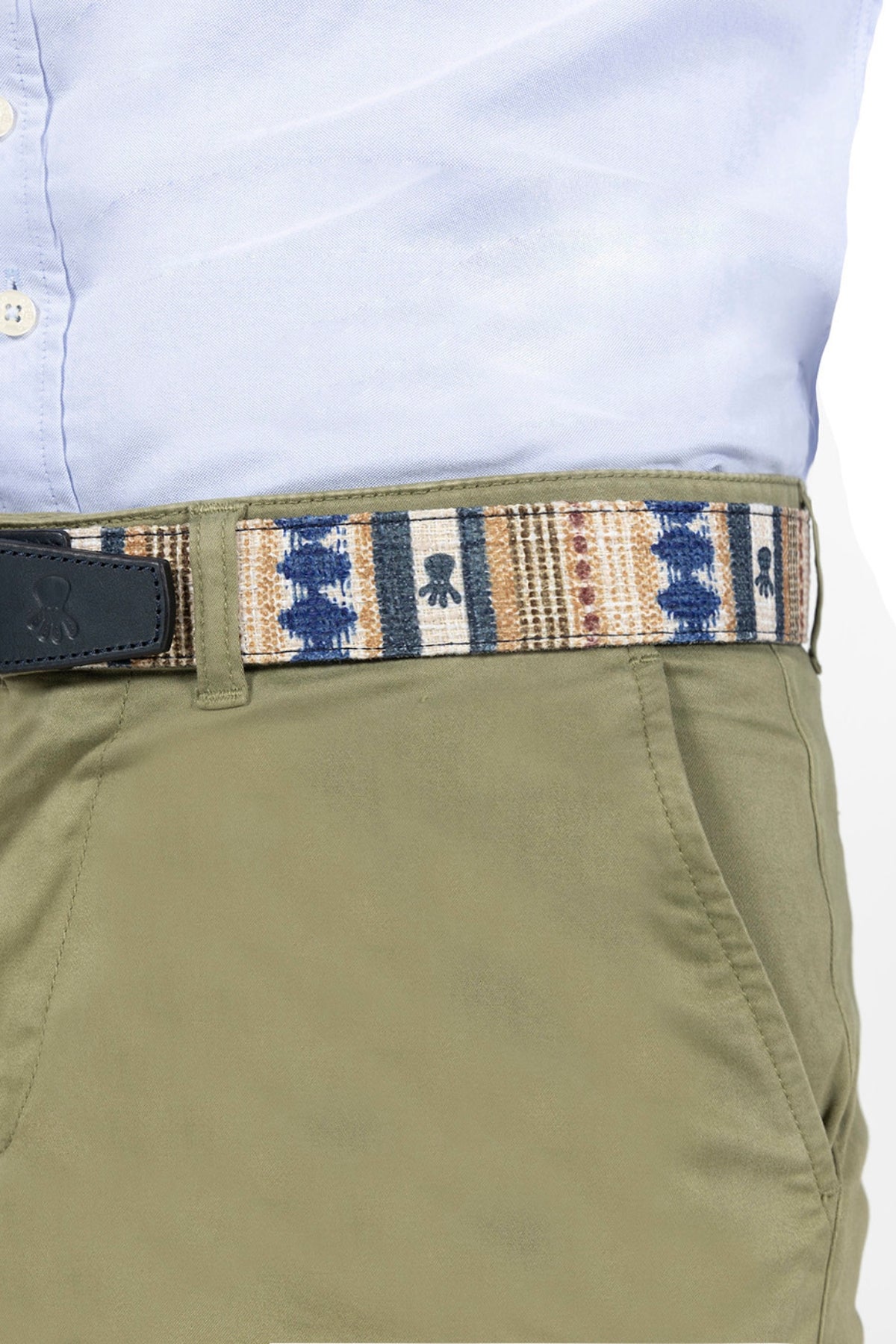 NAVY BLUE COMBINED ETHNIC WOVEN BELT