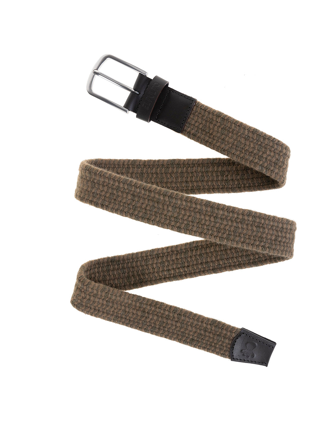 KHAKI GREEN WOVEN ELASTIC BELT