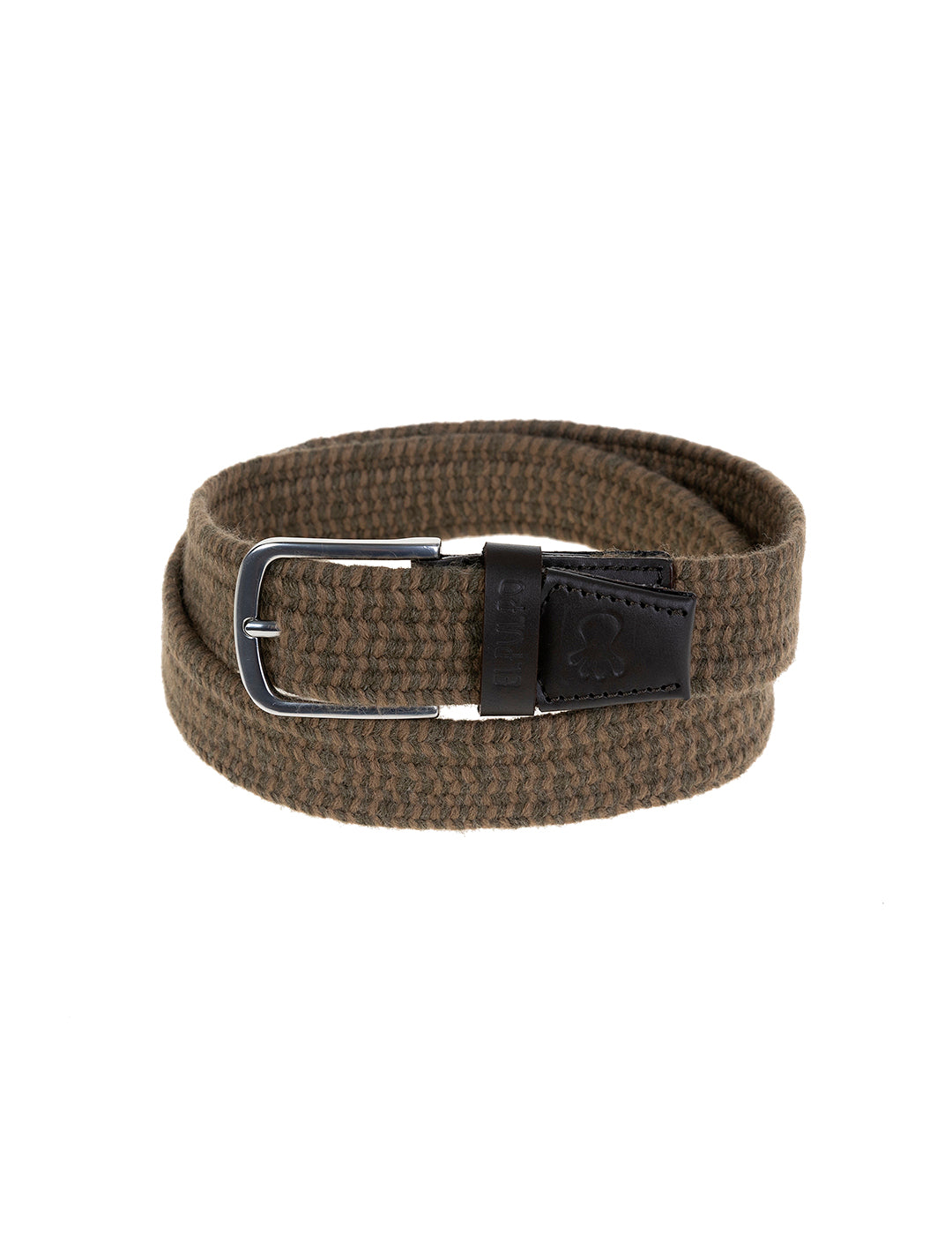 KHAKI GREEN WOVEN ELASTIC BELT