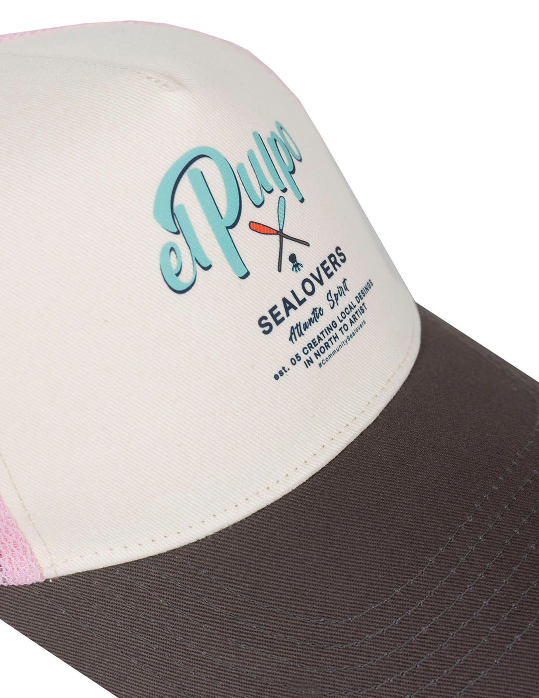 GORRA REJILLA DESTROY MENSAJE ROSA DELAVÉ