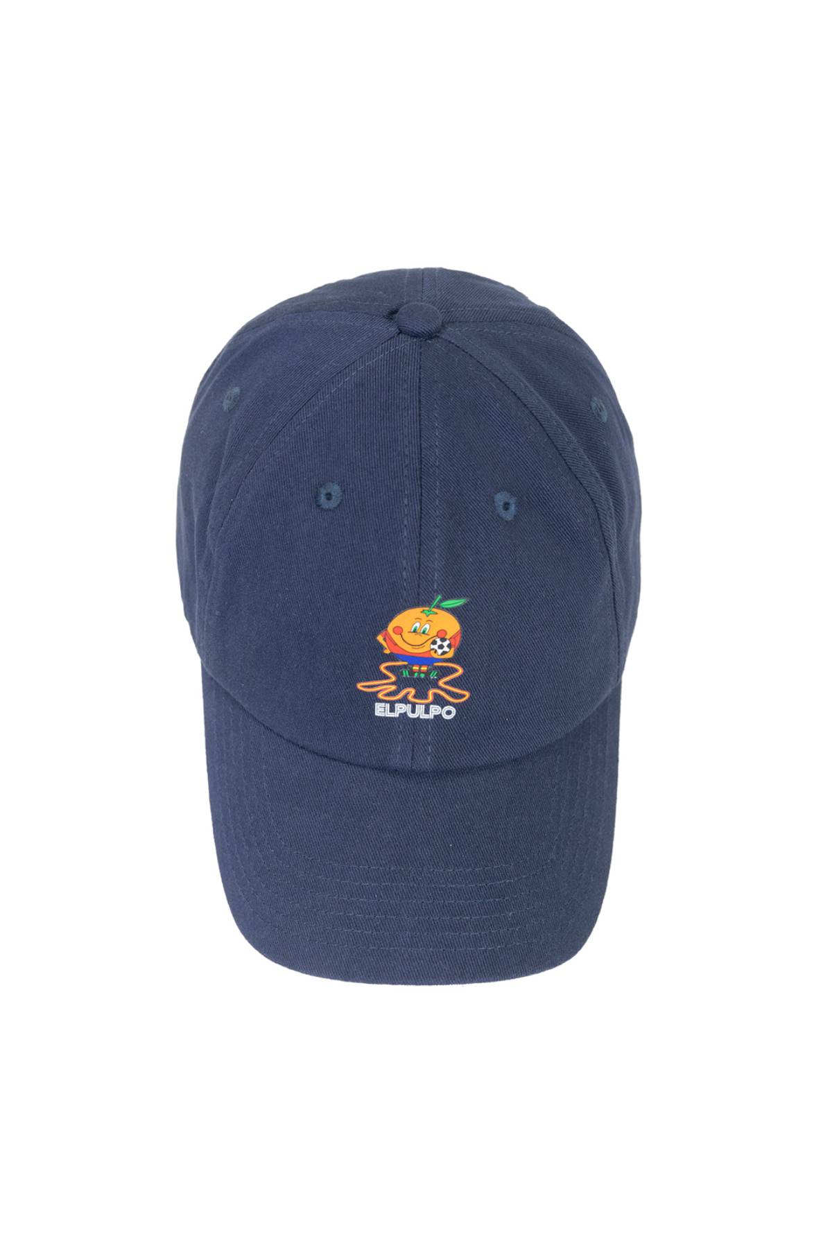 GORRA LAVADA ESTAMPADO ELPULPO Y NARANJITO AZUL MARINO DELAVÉ