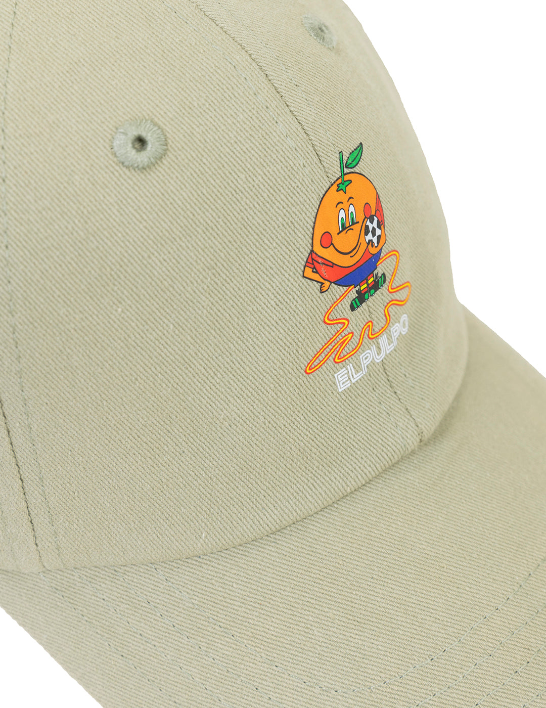 WASHED CAP WITH OCTOPUS AND SAGE GREEN ORANGE PRINT