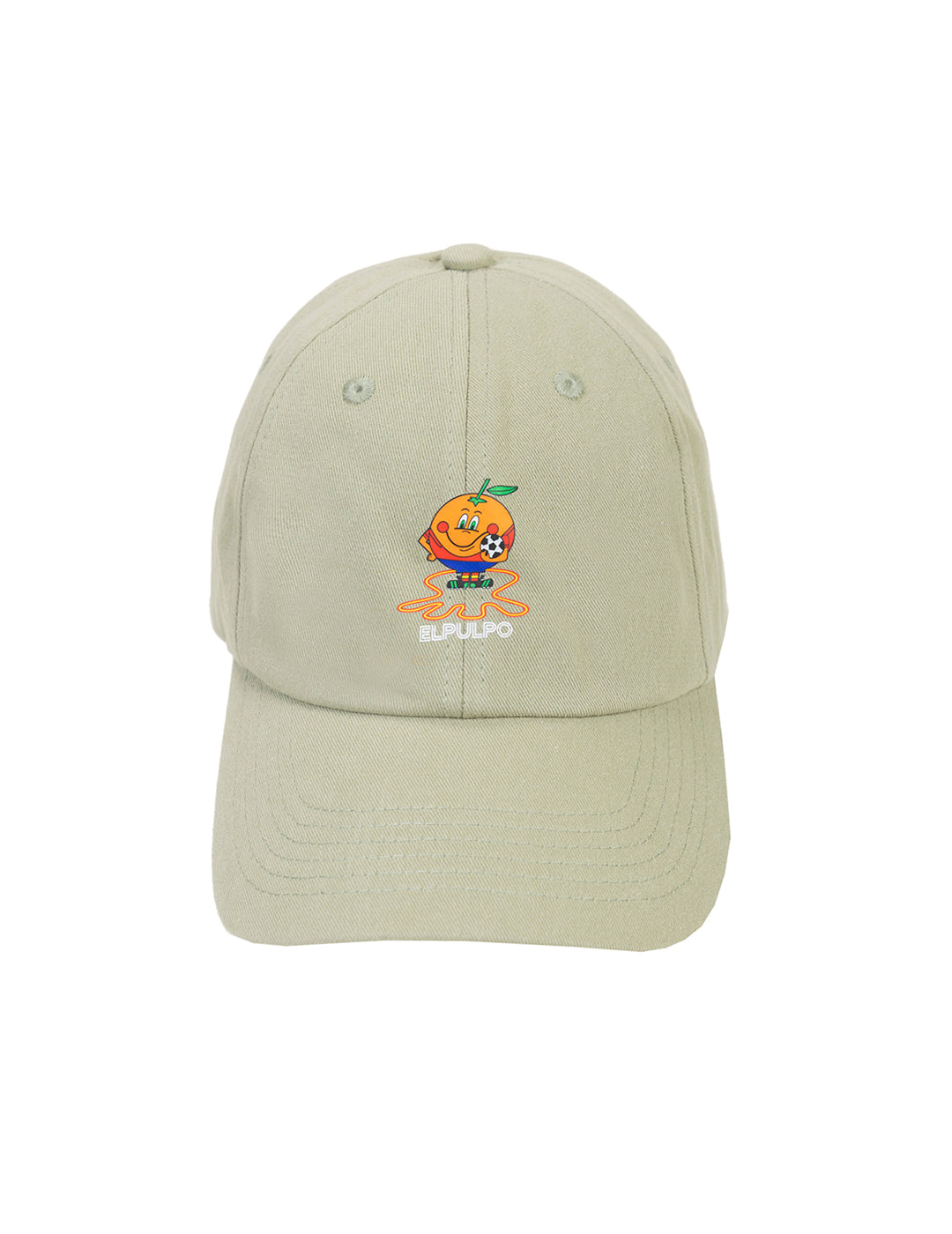 WASHED CAP WITH OCTOPUS AND SAGE GREEN ORANGE PRINT