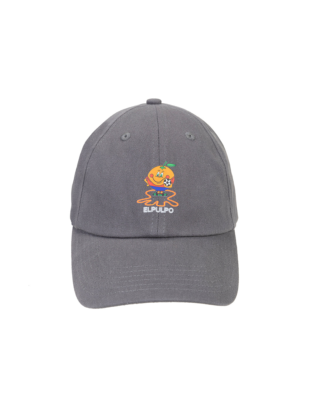 GORRA LAVADA ESTAMPADO ELPULPO Y NARANJITO CARBÓN