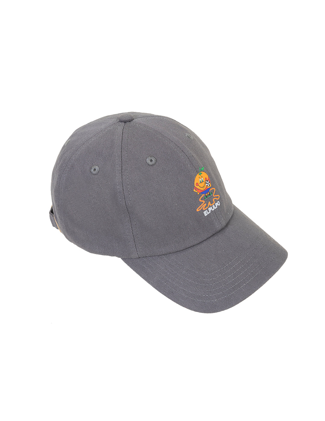 GORRA LAVADA ESTAMPADO ELPULPO Y NARANJITO CARBÓN