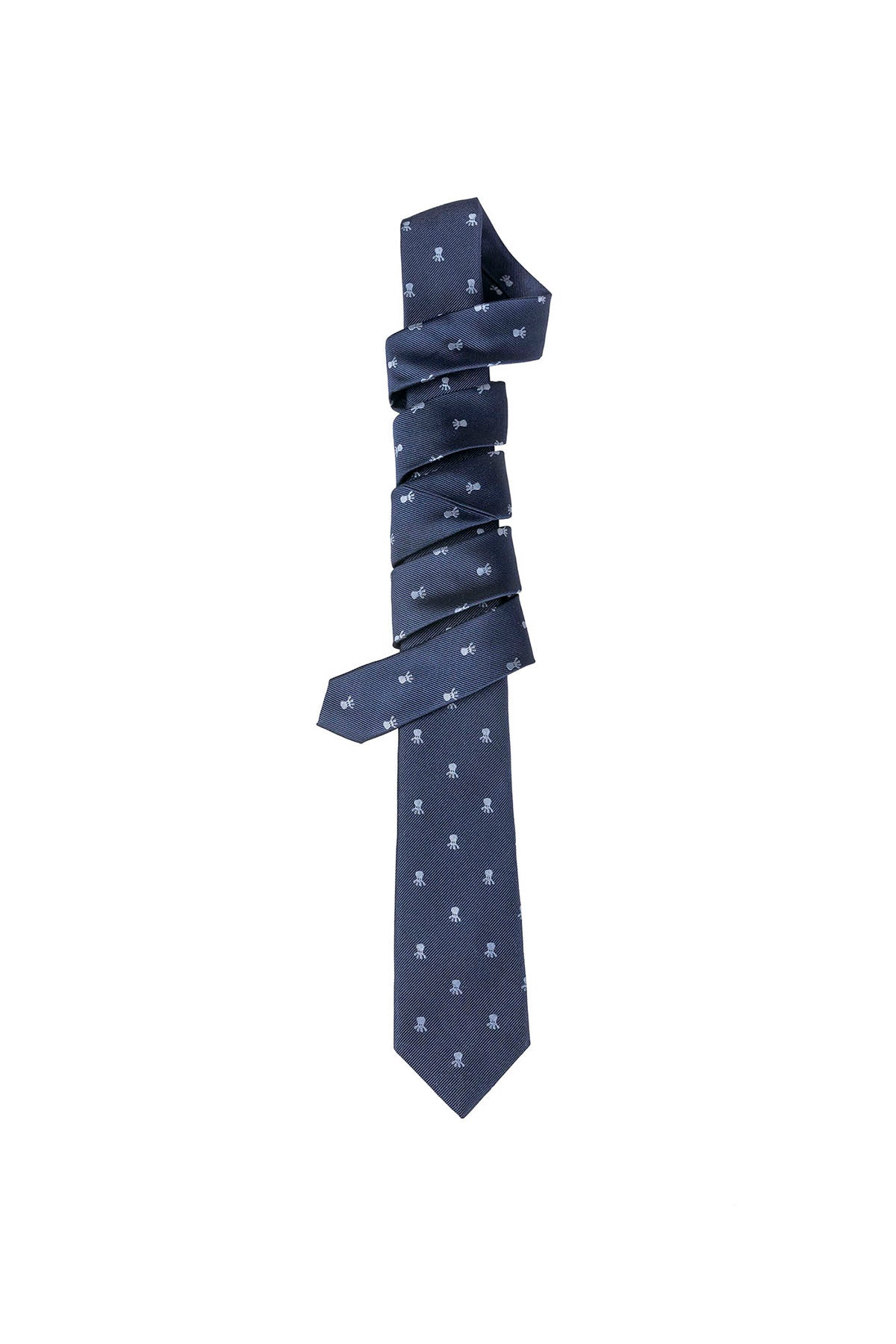 Corbata pulpos azul marino