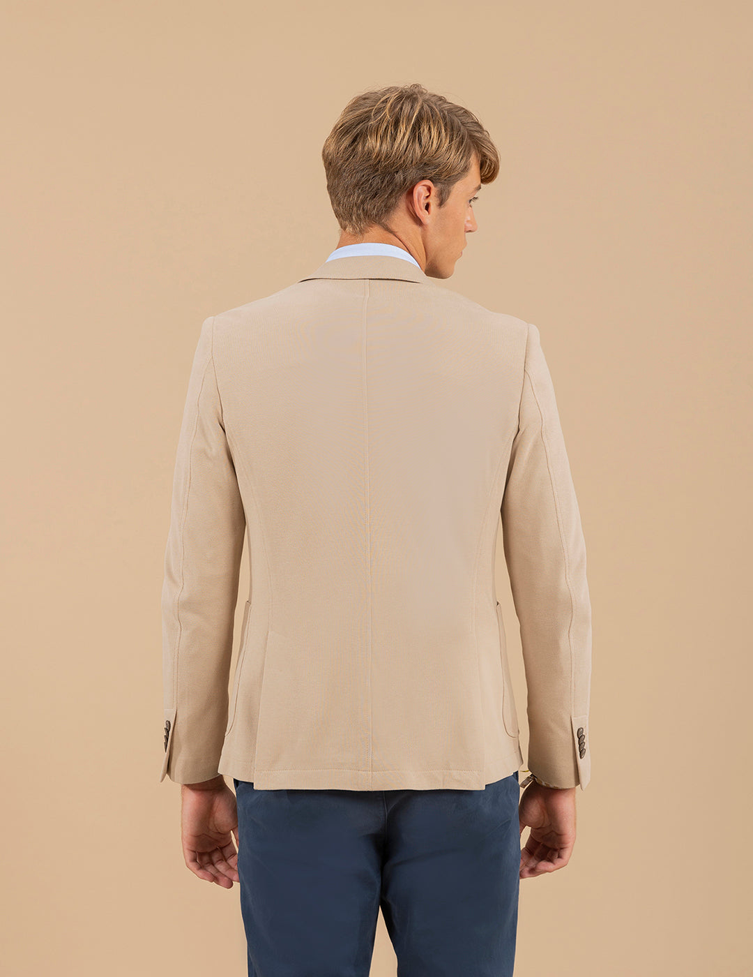 CAMEL STRUCTURED KNITTED BLAZER