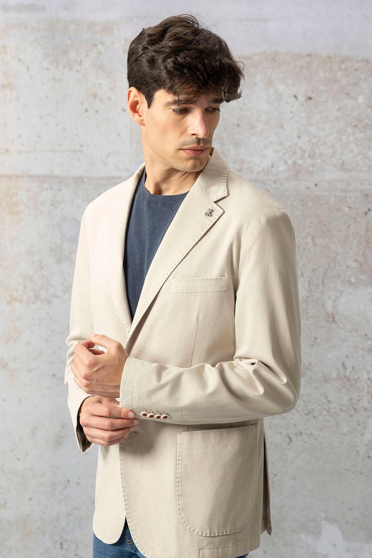 DYED BLAZER IN IVORY GARMENT