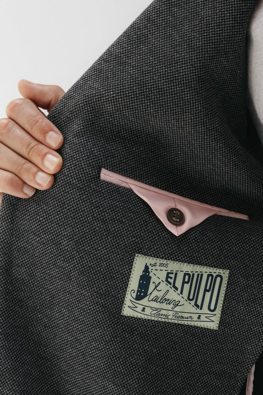 BLAZER DE MALHA JERSEY CINZA MÉDIO