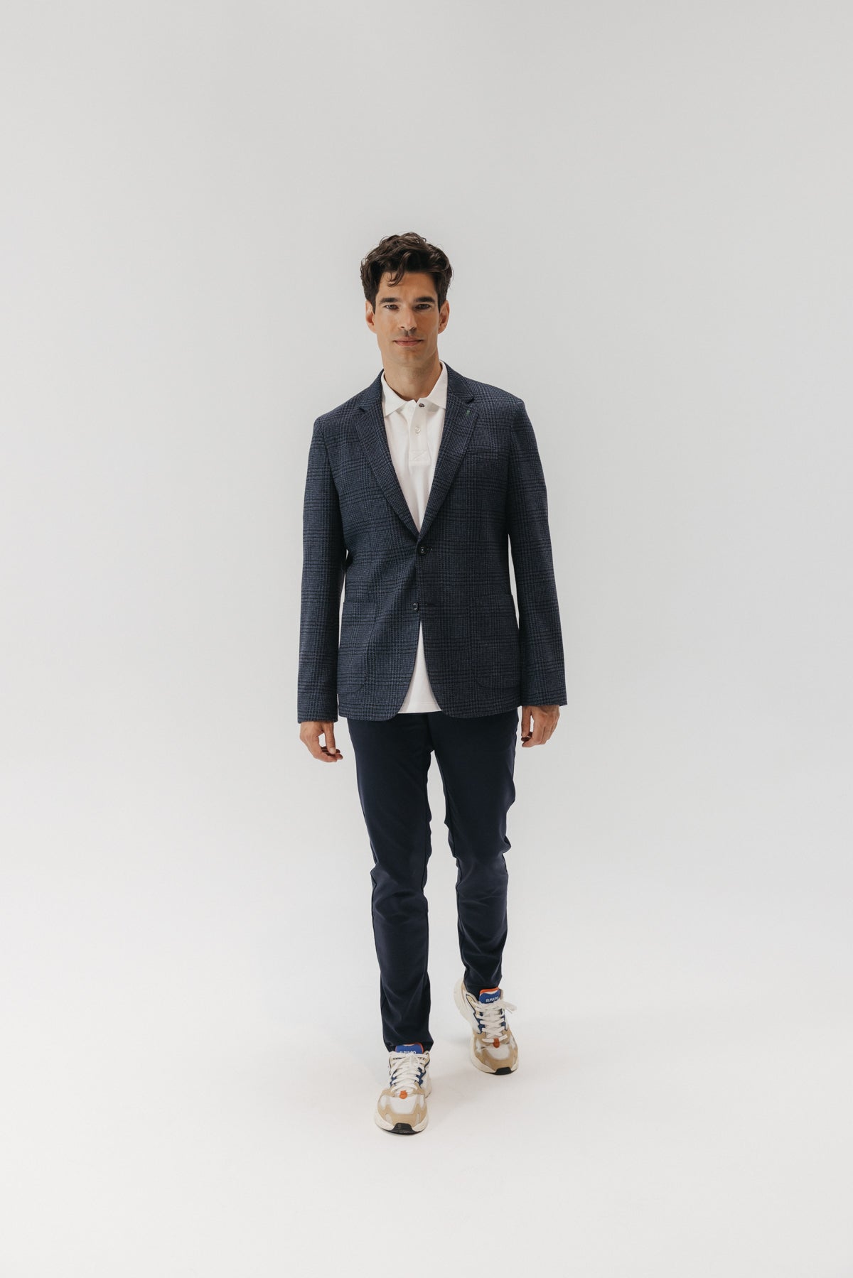 AMERICANA PUNTO DIBUJO CUADRO AZUL MARINO